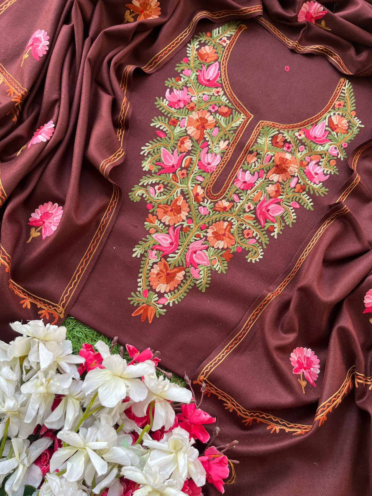 Coke Woollen Aari Embroidered 3pc suit