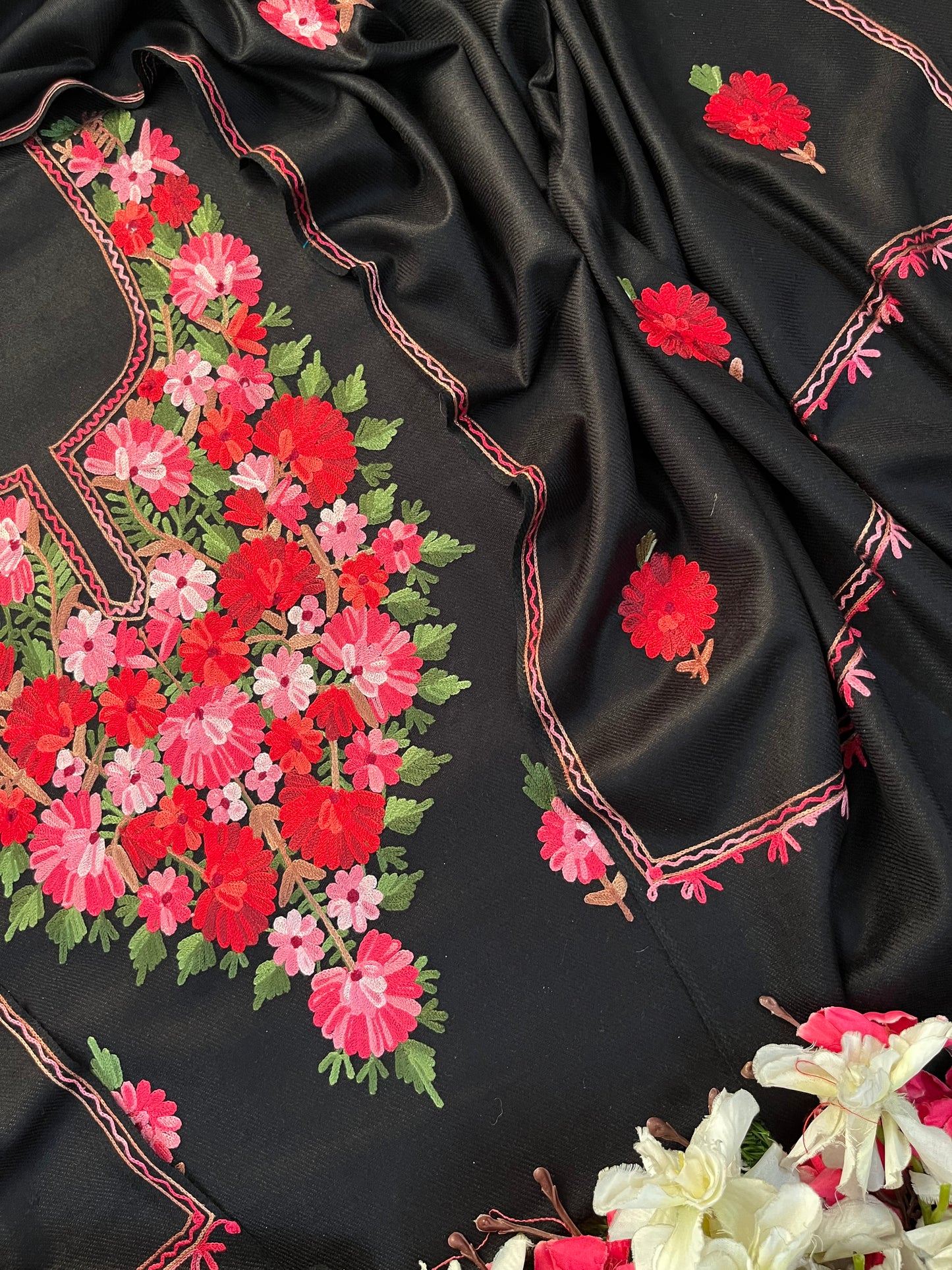 Black Woollen Aari Embroidered 3pc suit