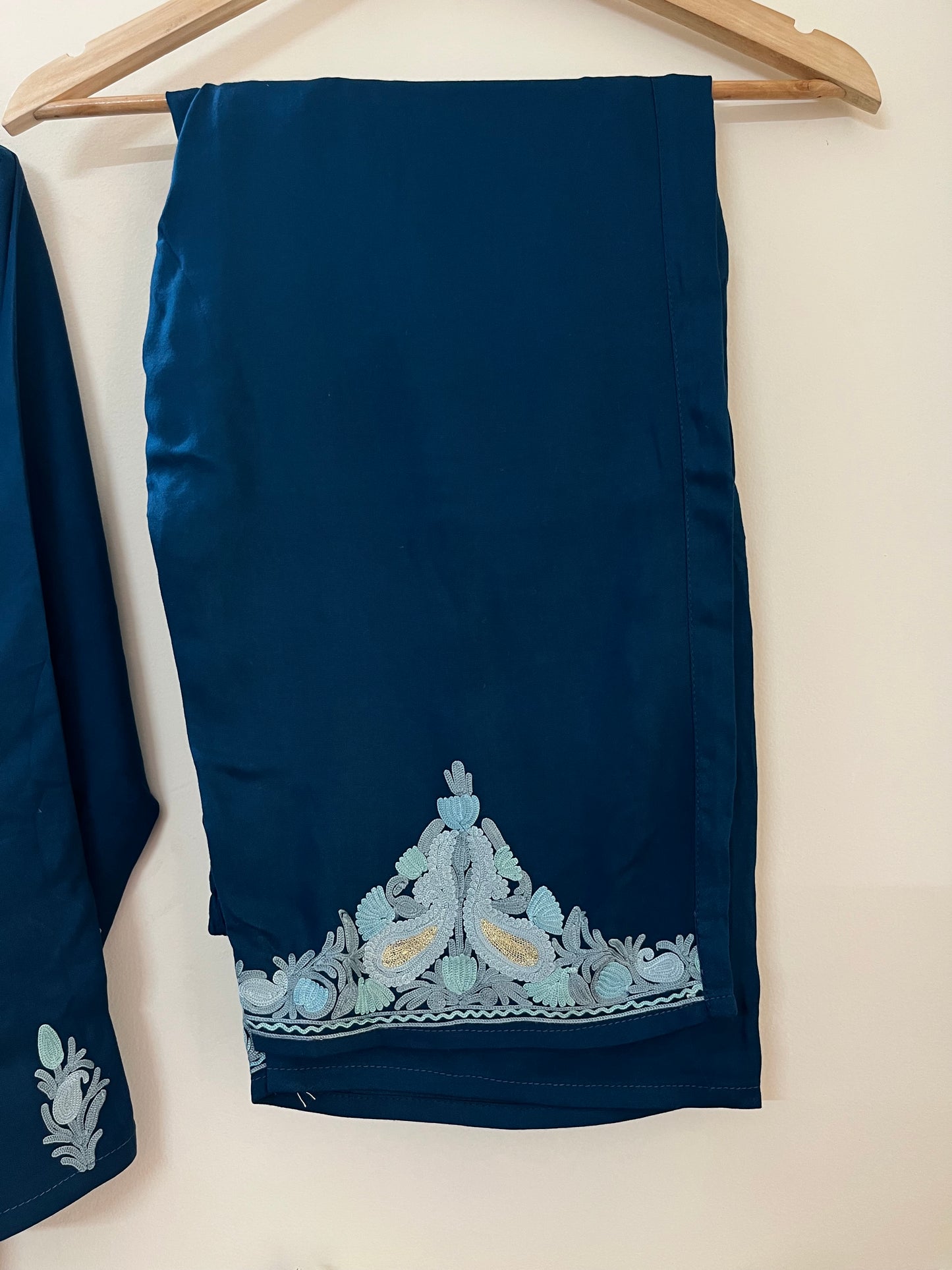 Teal Blue Cotton Cord Set (Free Size/ XL)