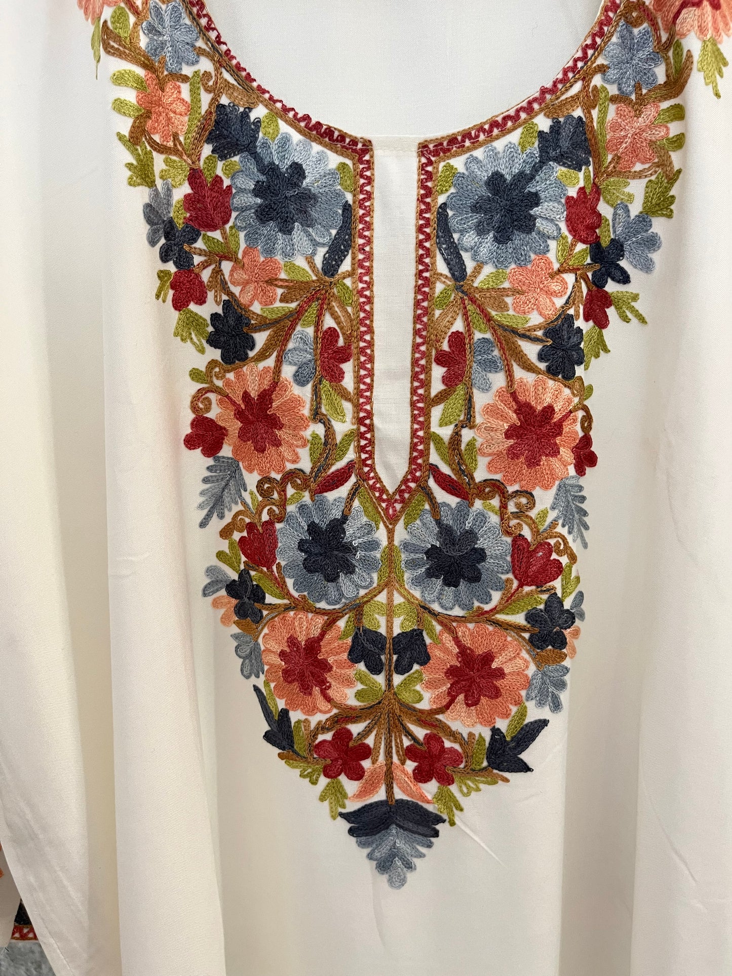 Off White Cotton Stitched Co-ord Set(42)
