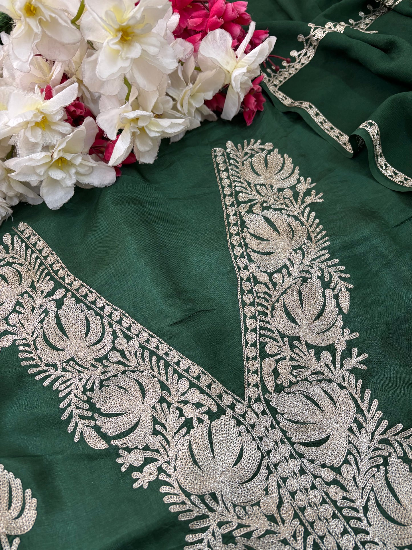 Sanam Silk Kashmiri Suit with Potli