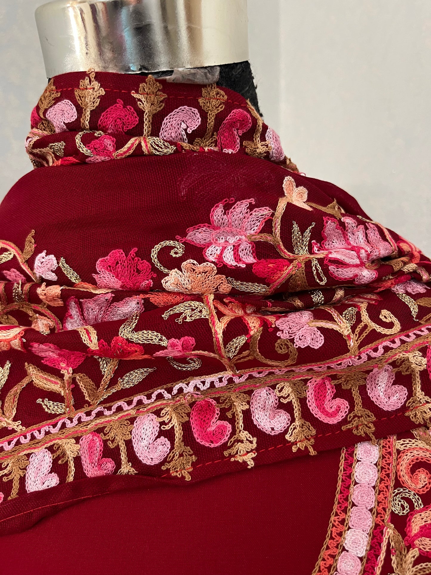 Maroon Cotton Kashmiri Suit
