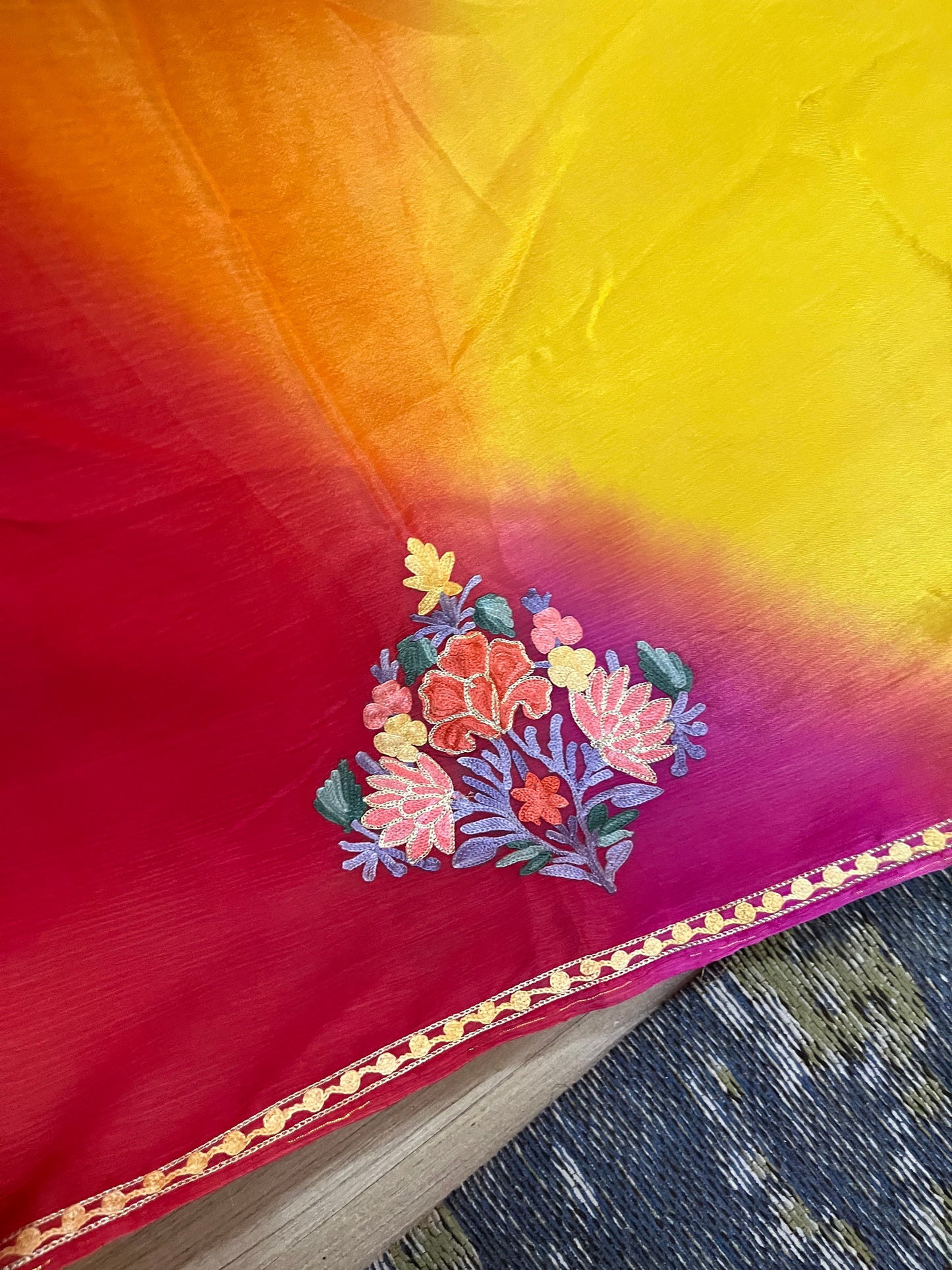 Hot Pink Premium Georgette Kashmiri Suit
