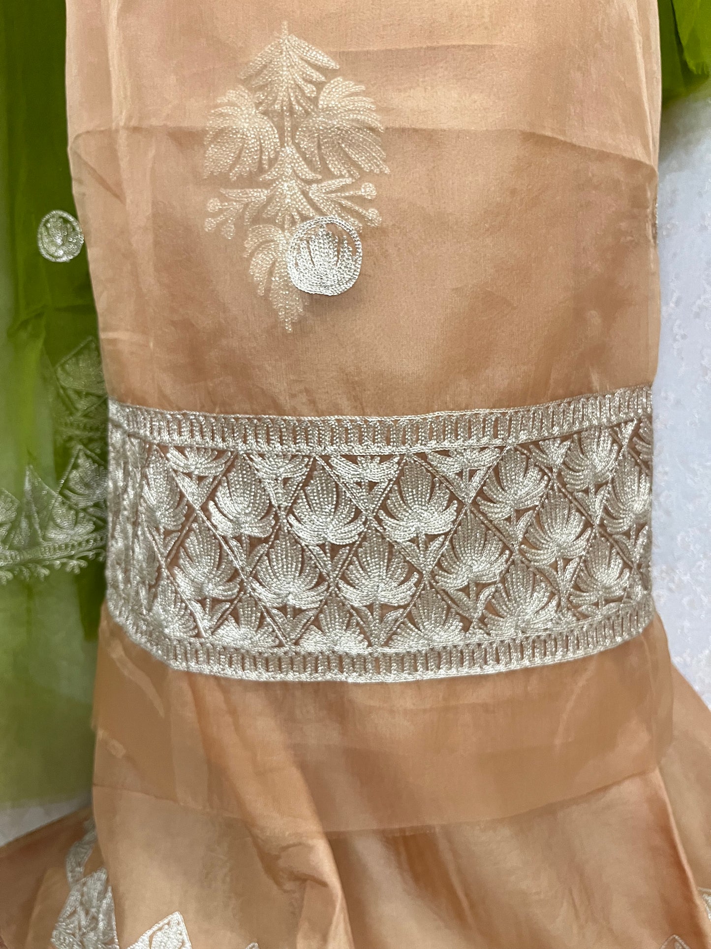 Golden Soft Tissue Kashmiri Suit