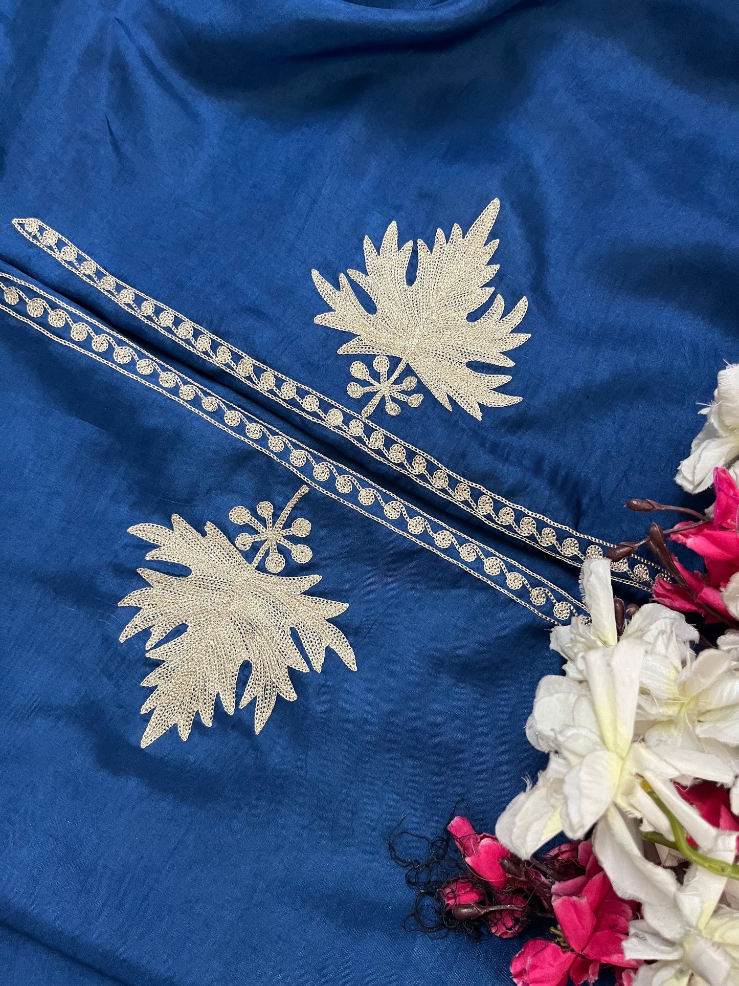 Electric Blue Sanam’ Tilla Kashmiri Silk Suit