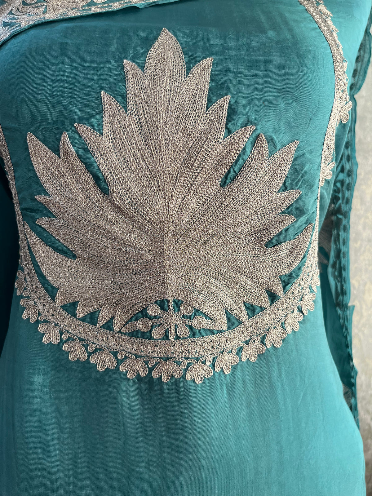 Soft Blue Sanam’ Tilla Kashmiri Silk Suit