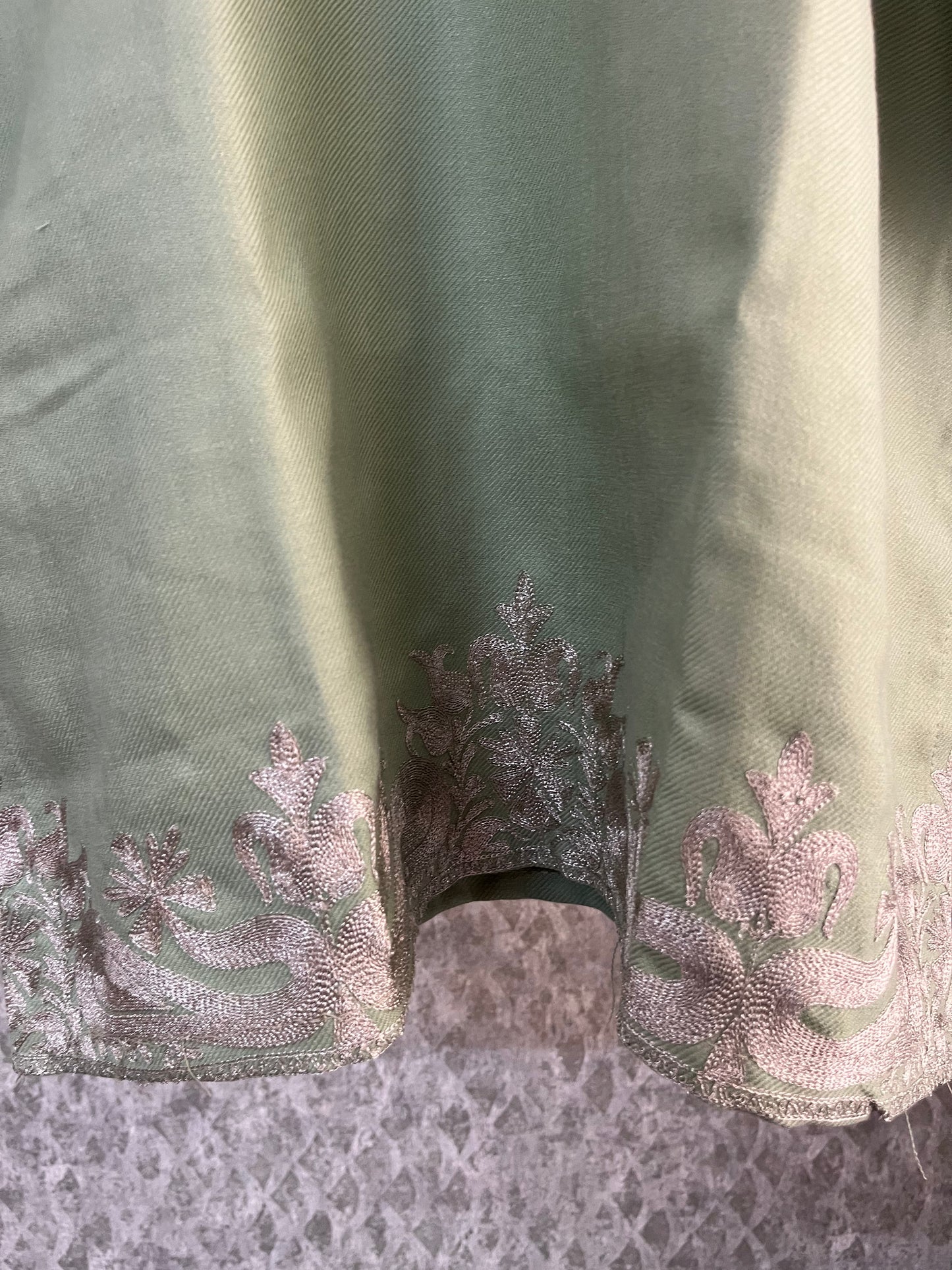 Light Green Woollen Kashmiri Co-Ord Set ( Size 48)