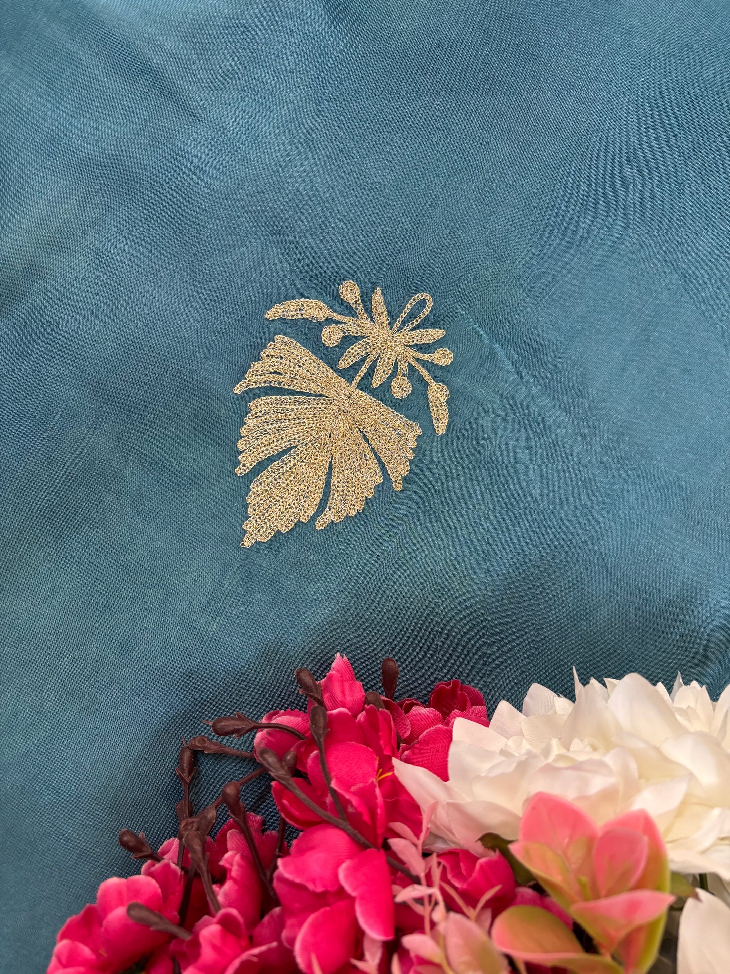 Sanam’ Pastel Blue Silk Tilla Kashmiri Suit