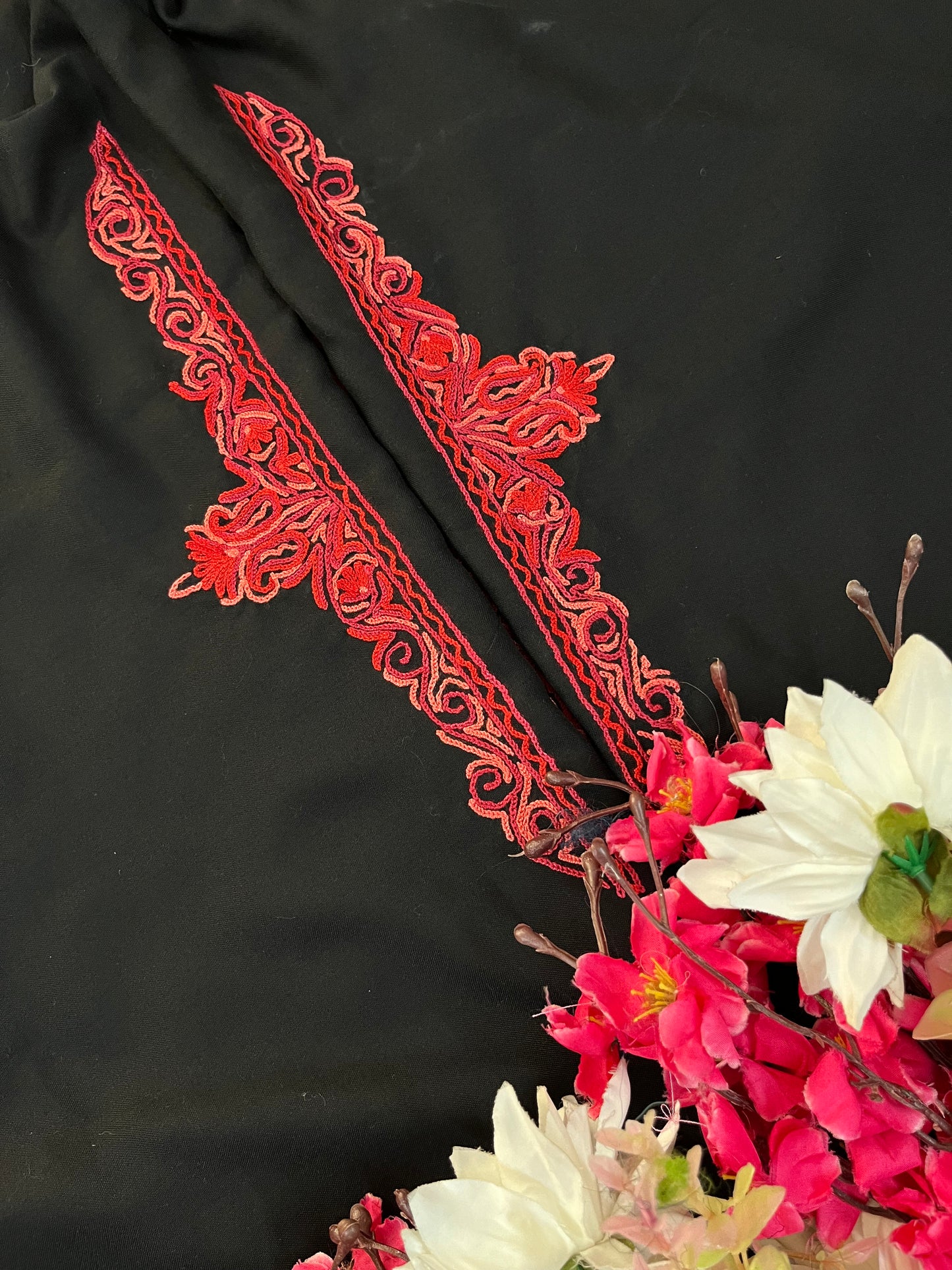 Black Cotton Cord Set (Hand Embroidered)