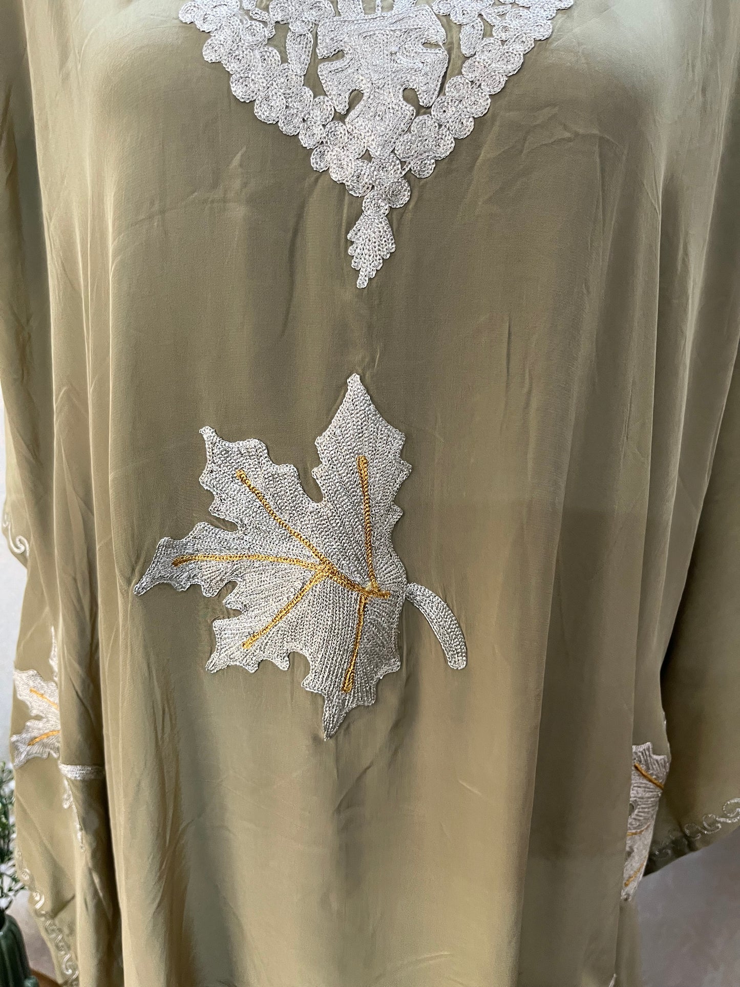 Crape Kashmiri Kaftan Set