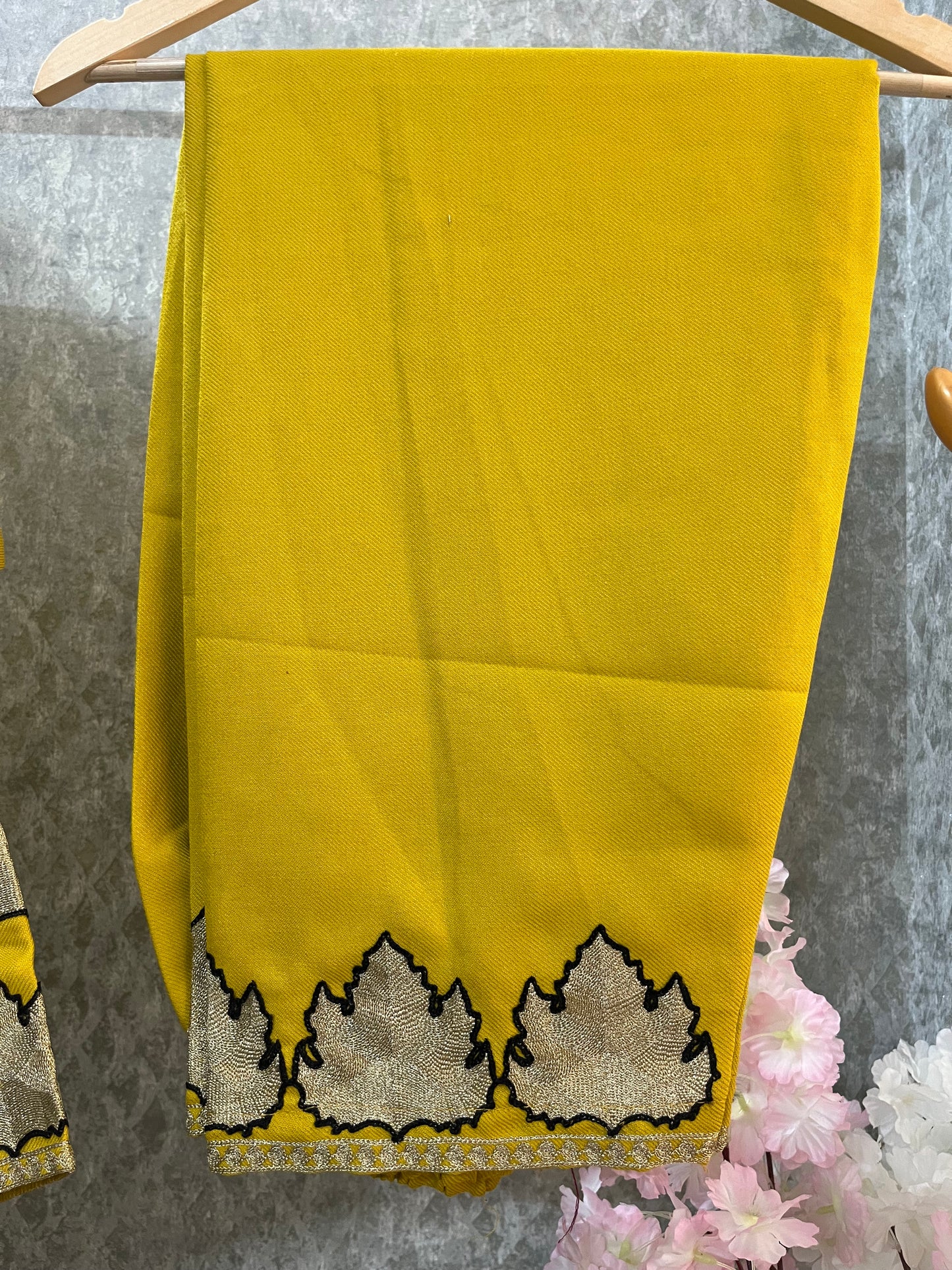 Yellow Woollen Kashmiri Co-Ord Set ( Size 44)