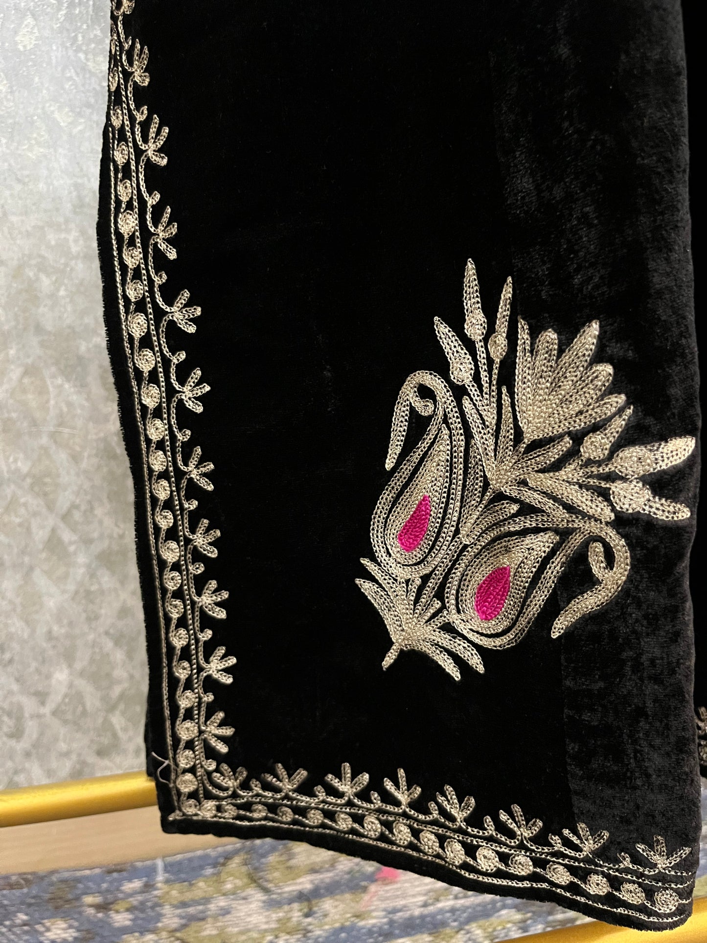 Black Velvet Tilla Pheran (Size 50)