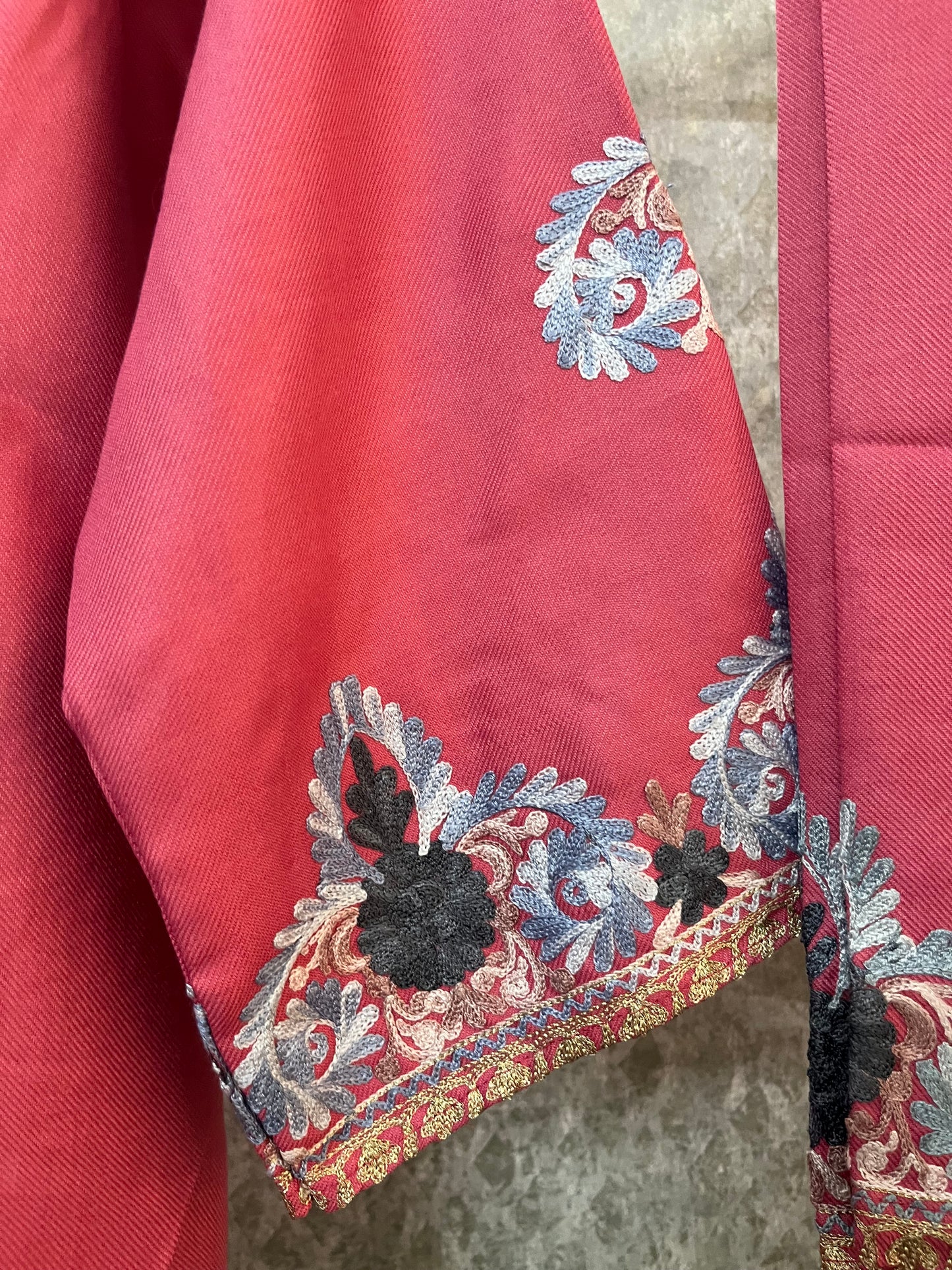 Pink Woollen Kashmiri Co-Ord Set ( Size 40)