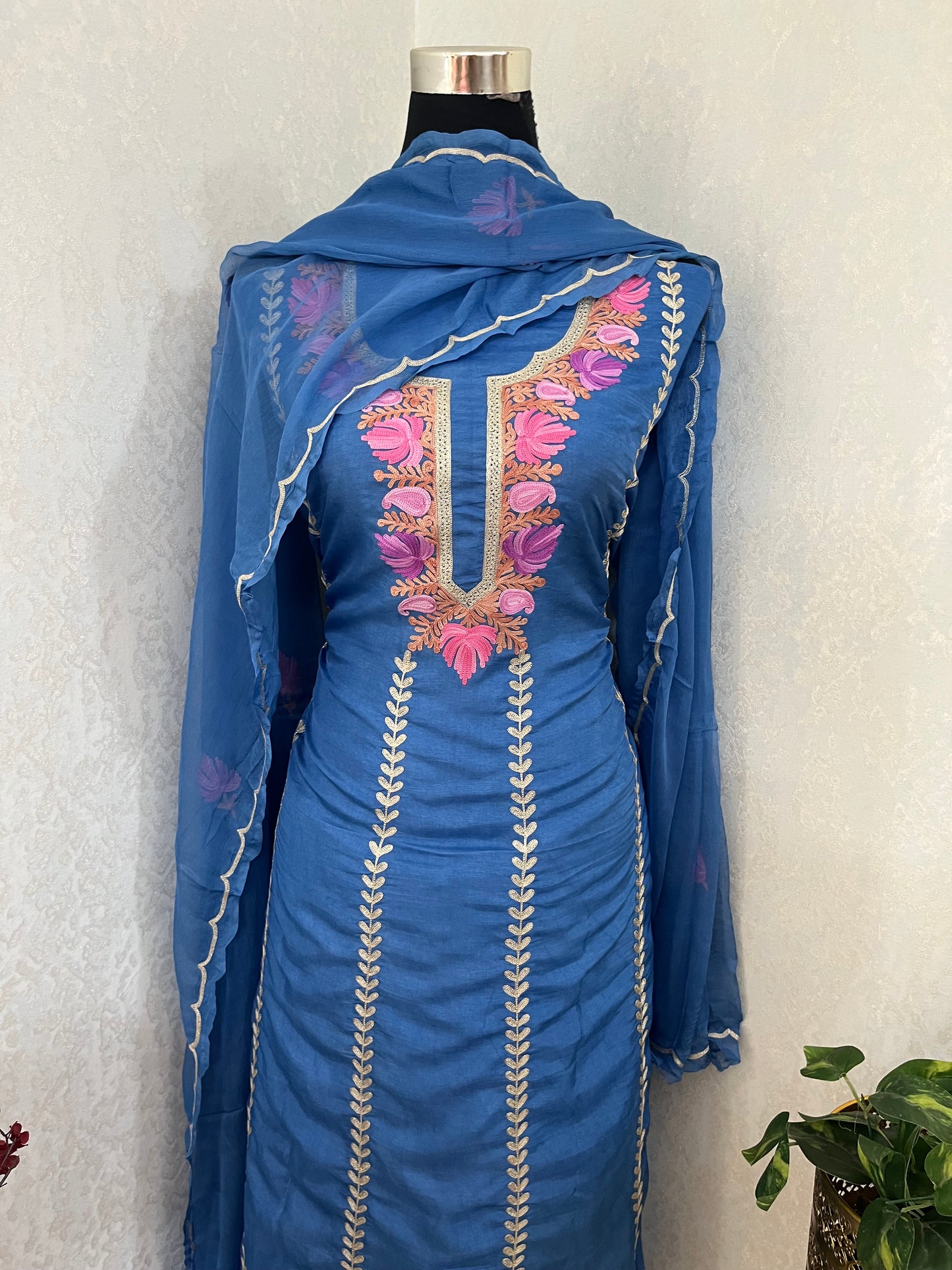 Sanam’ Silk Aari Embroidered Suit material