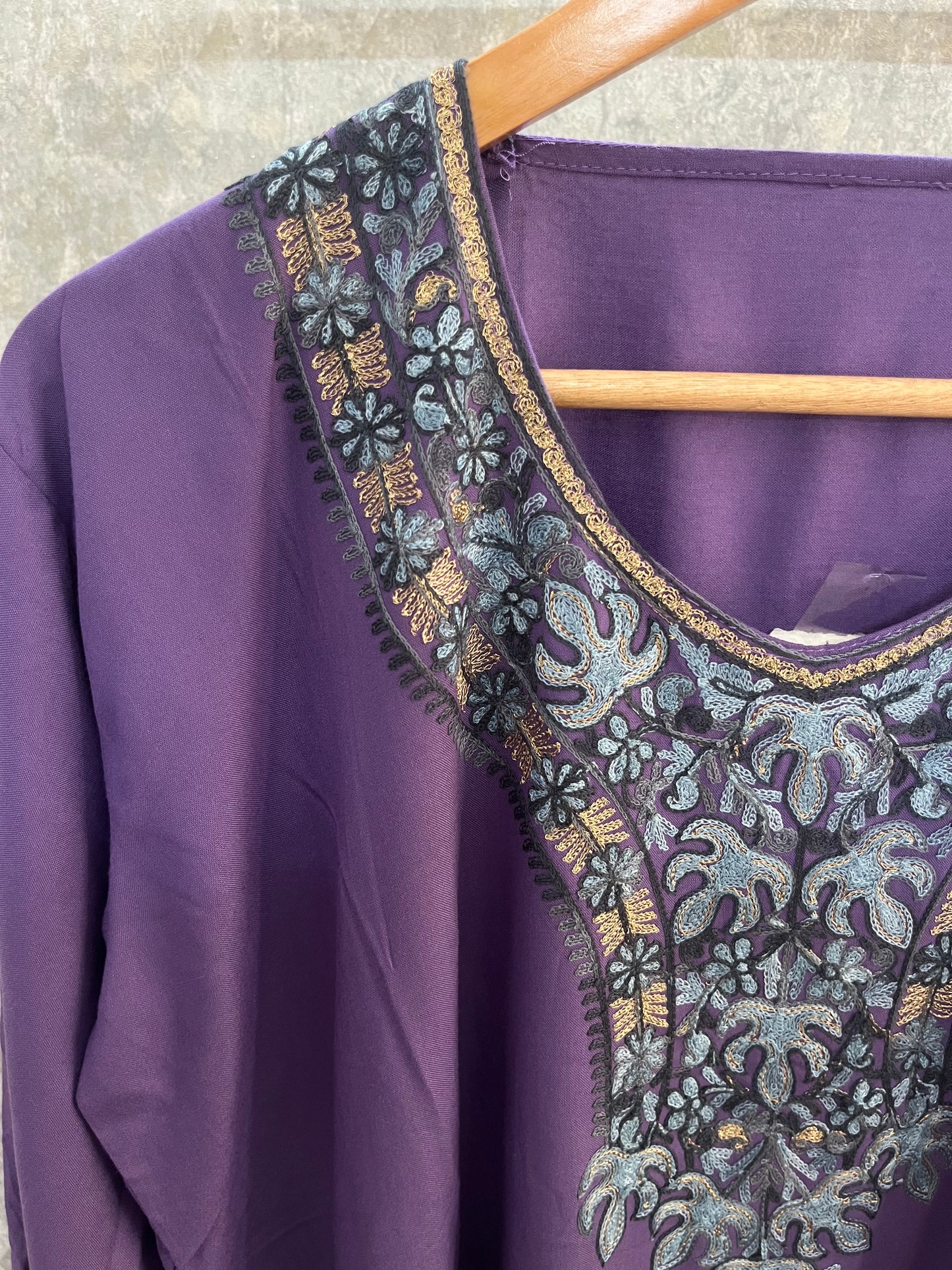 Purple Cotton Stitched Co-ord Set( 44)