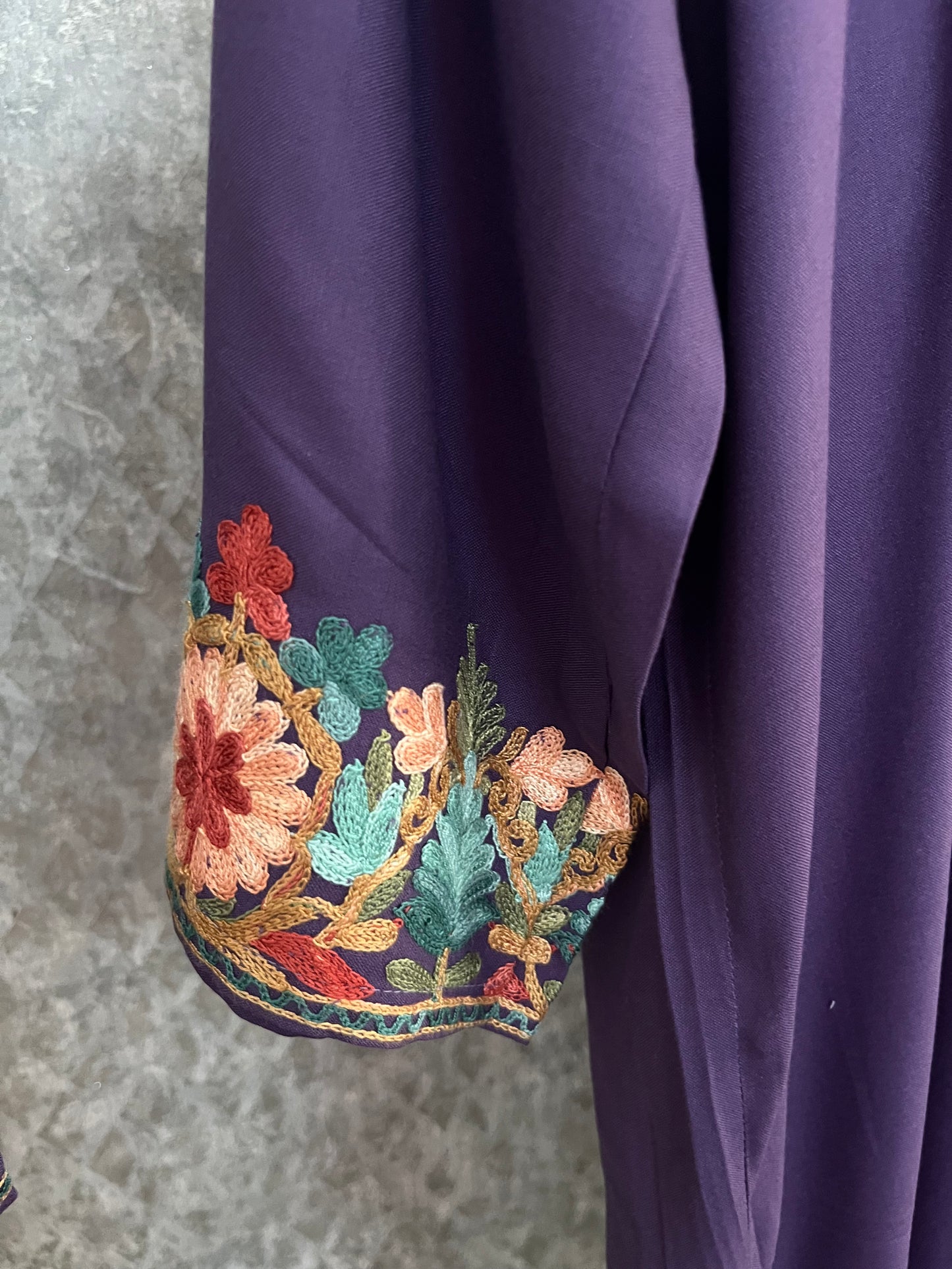 Purple Cotton Stitched Co-ord Set(46)