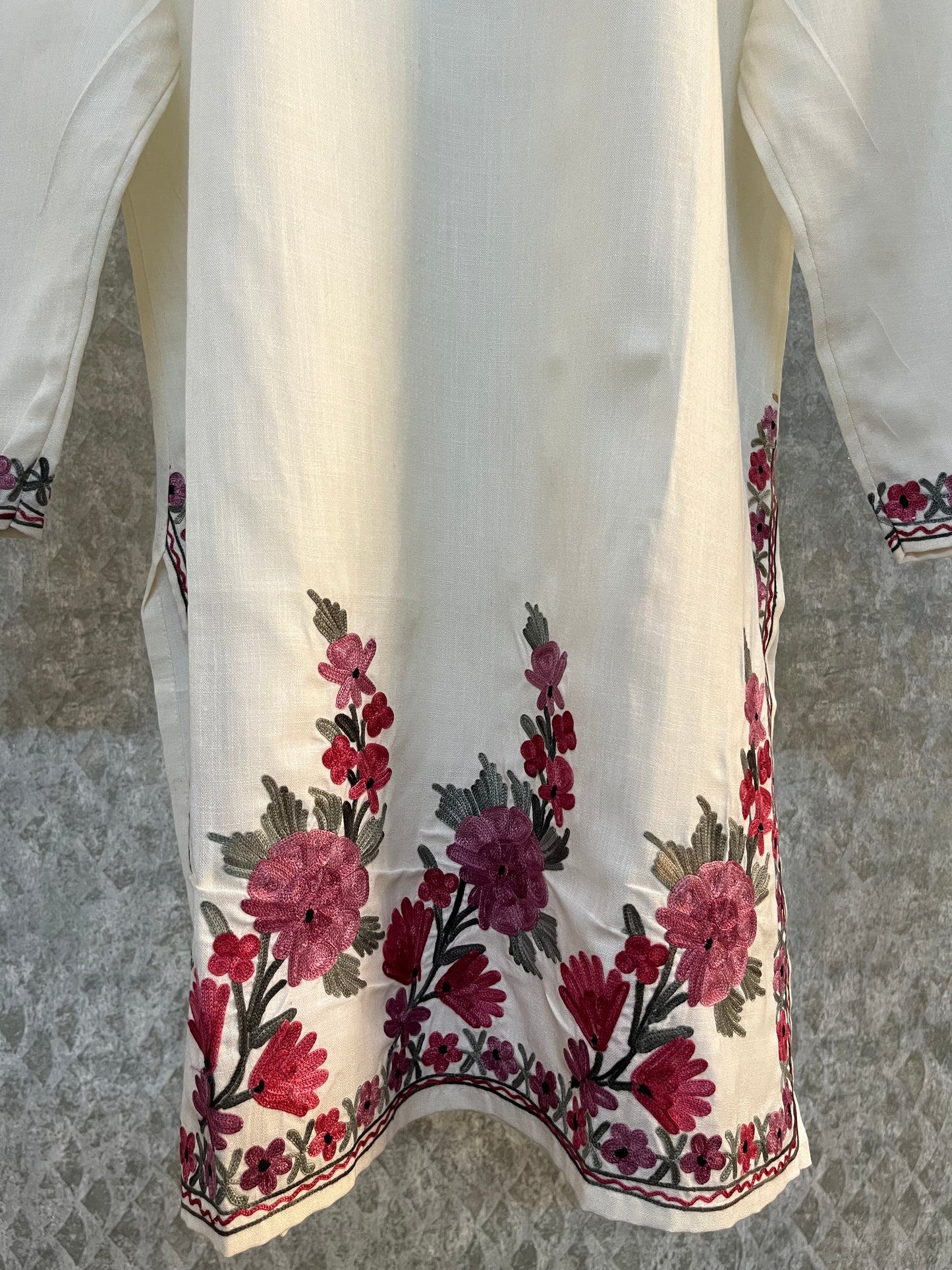 Off White Cotton Stitched Co-ord Set (38)