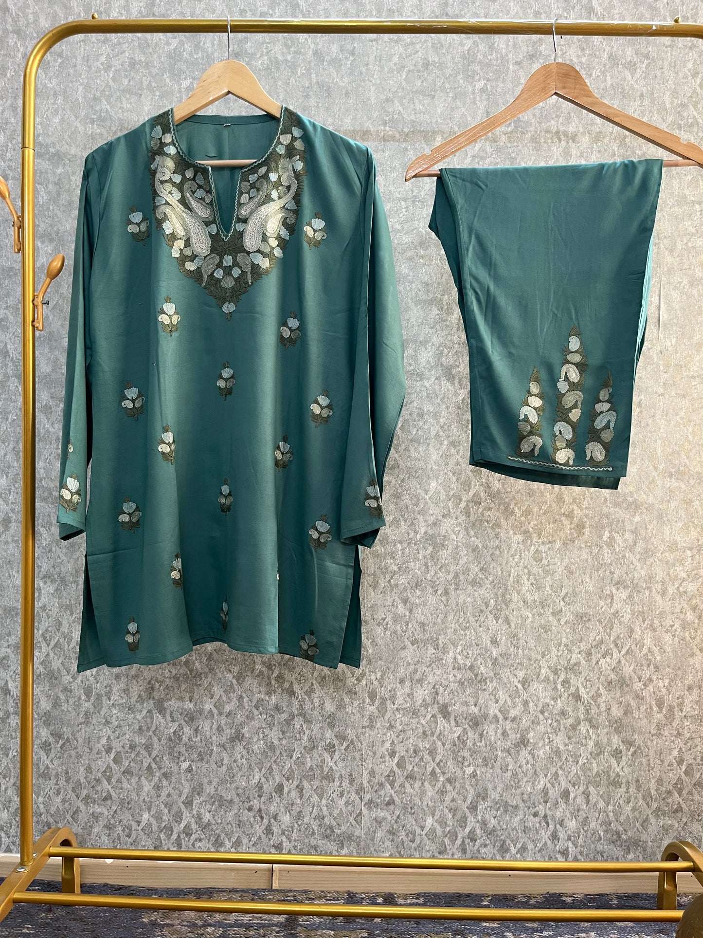 Green Cotton Cord Set  Size(42)