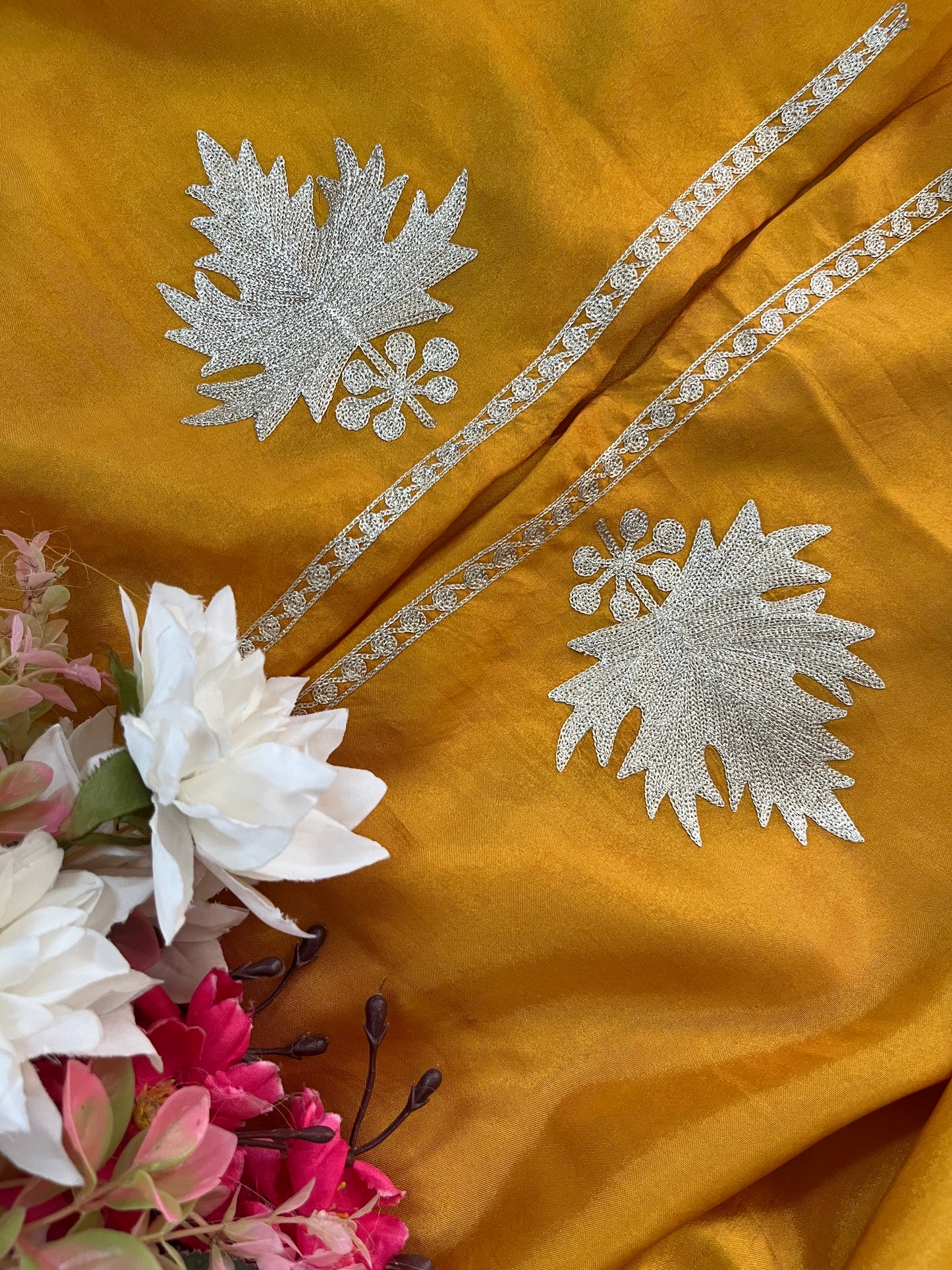 Golden Yellow Sanam’ Tilla Kashmiri Silk Suit