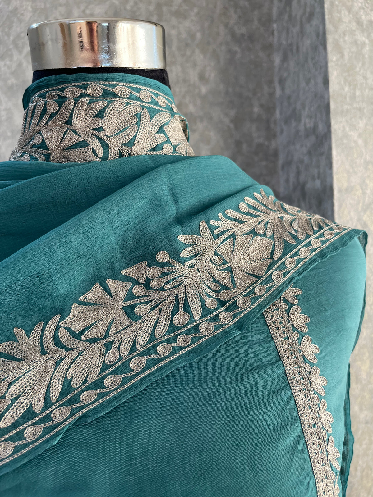 Soft Blue Sanam’ Tilla Kashmiri Silk Suit