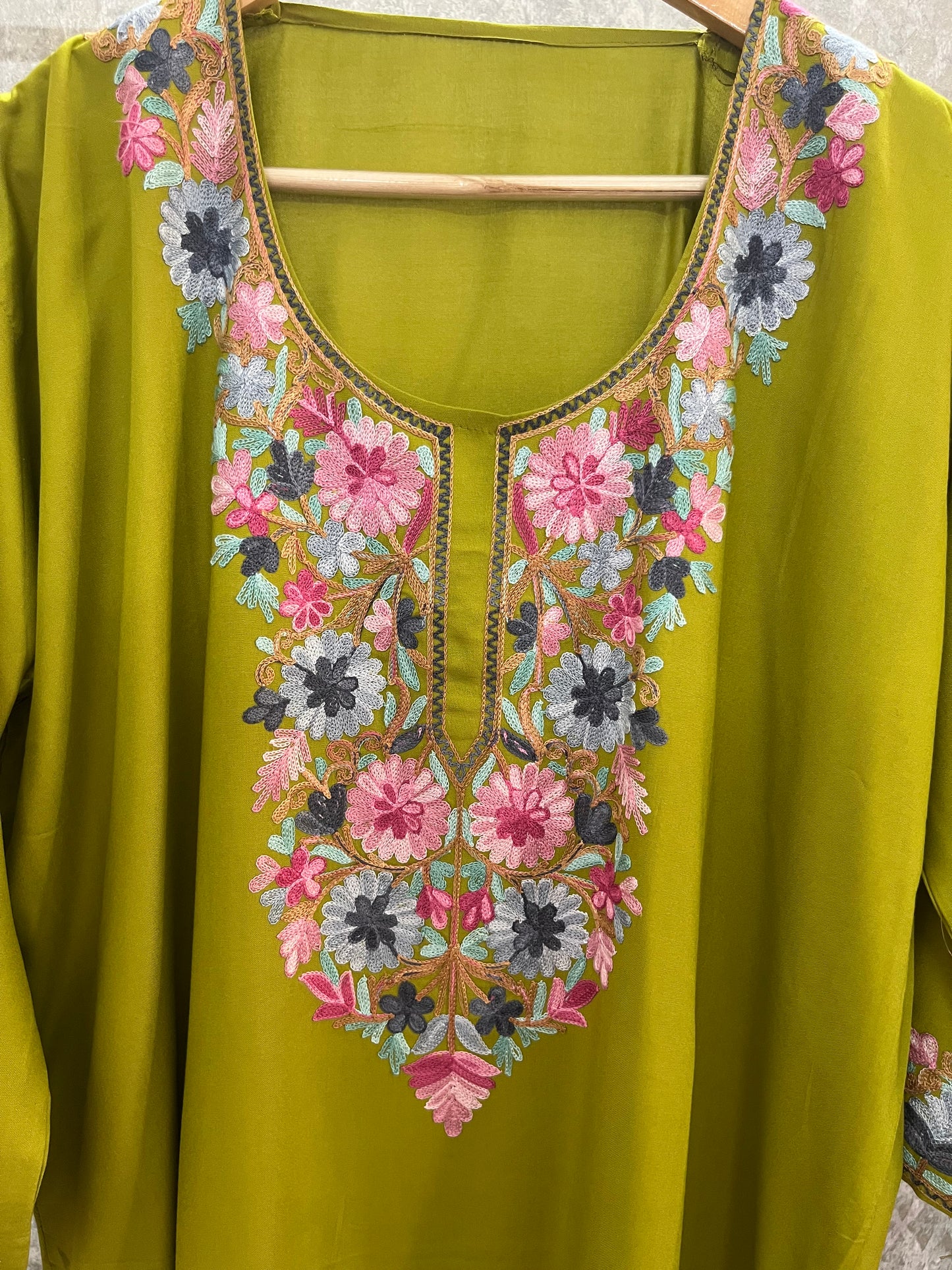 Heena Green Cotton Stitched Co-ord Set(46)