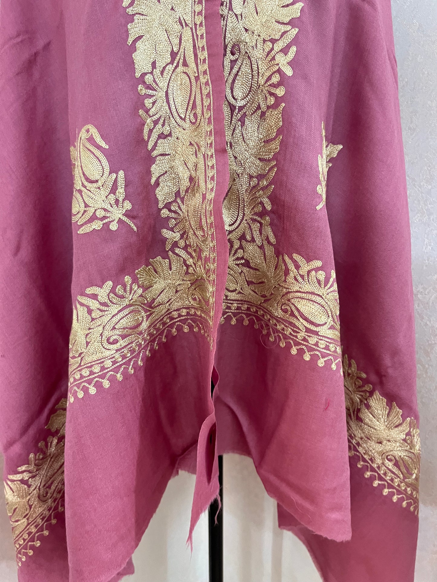 Pink Semi Pashmina Tilla stole