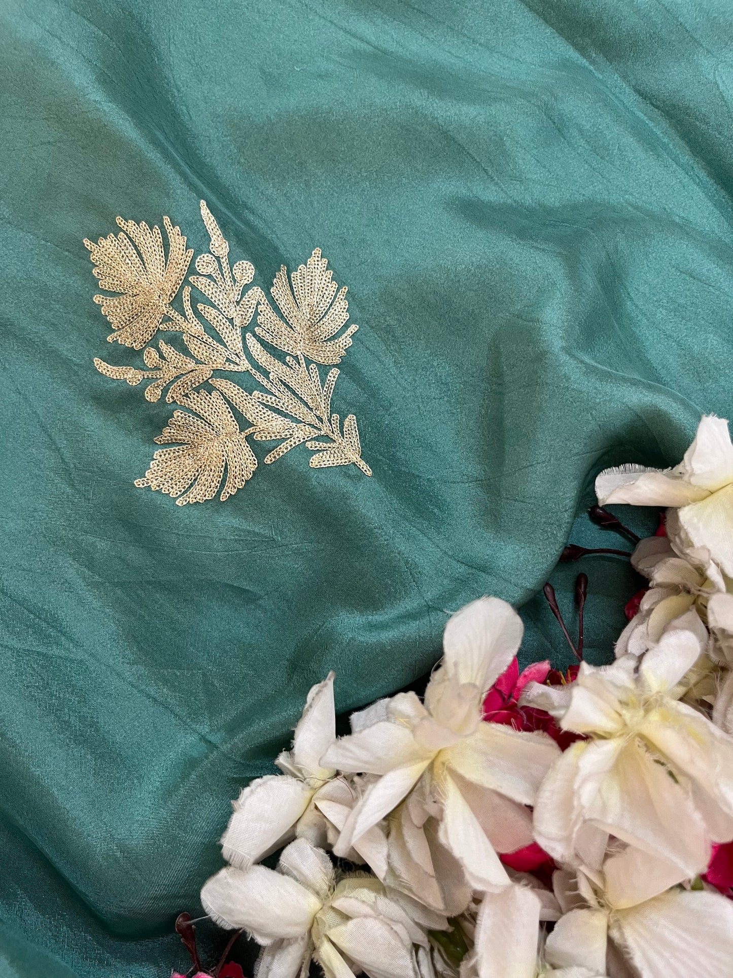 Soft Blue Tilla Kashmiri Silk Suit