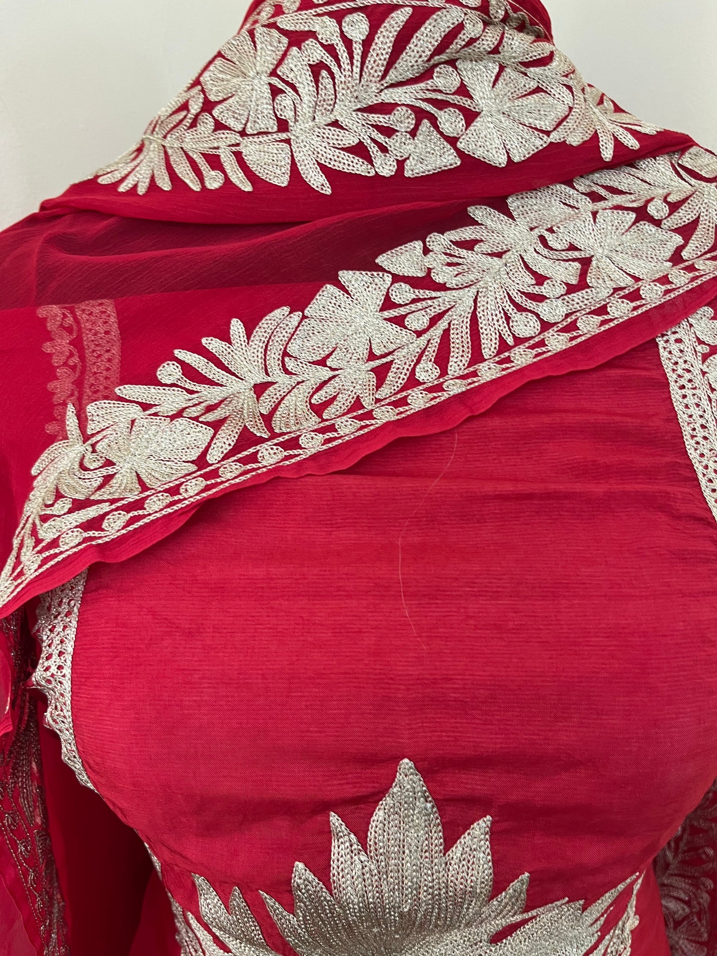 Sanam’  Maroon Tilla Embroidered Suit material