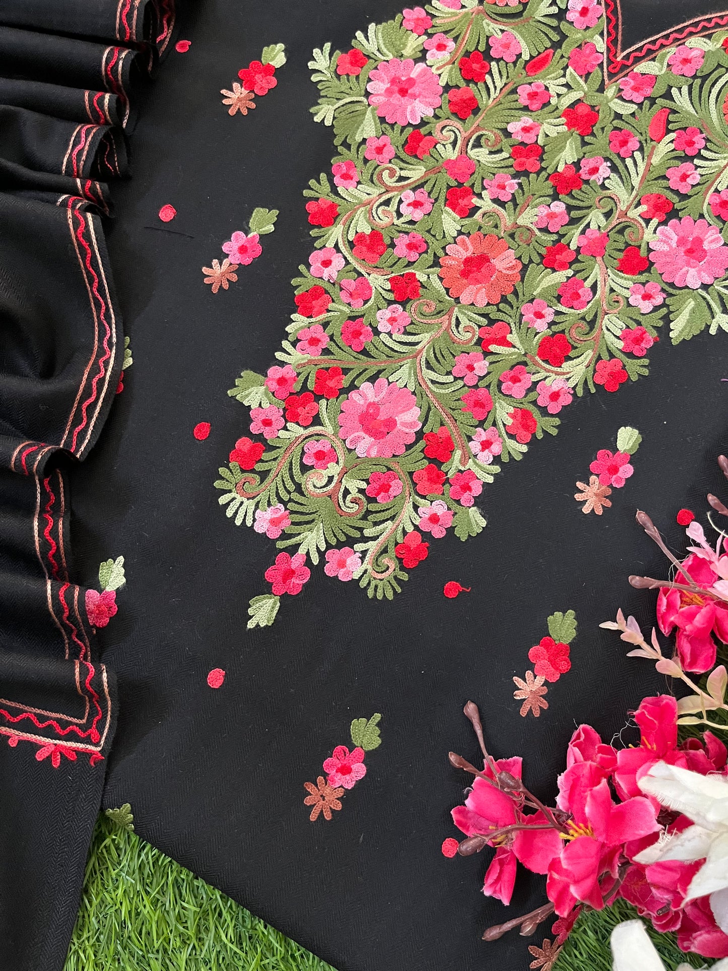 Black Woollen Aari Embroidered 3pc suit