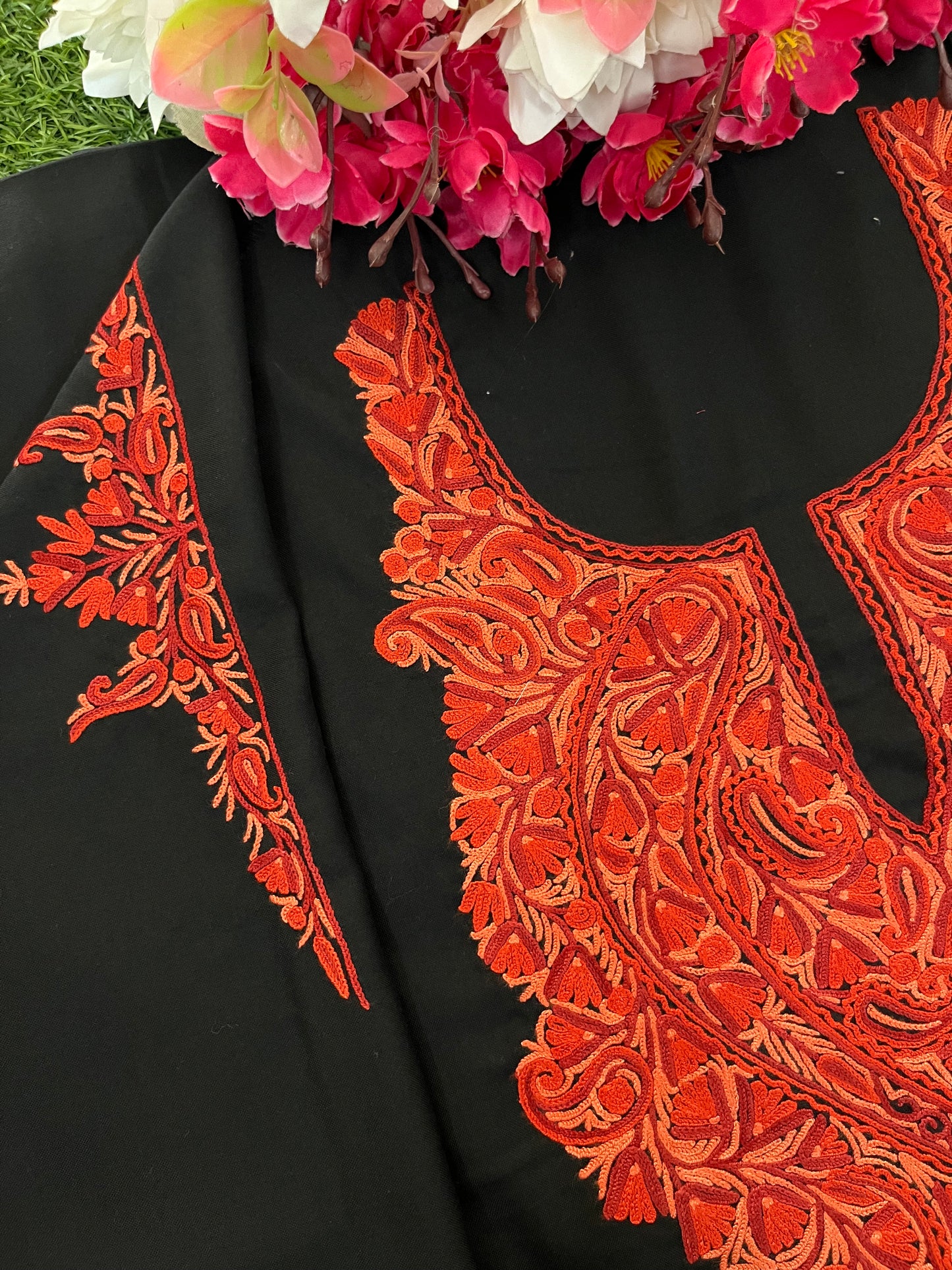 Black  Cotton Cord Set (Hand Embroidered)