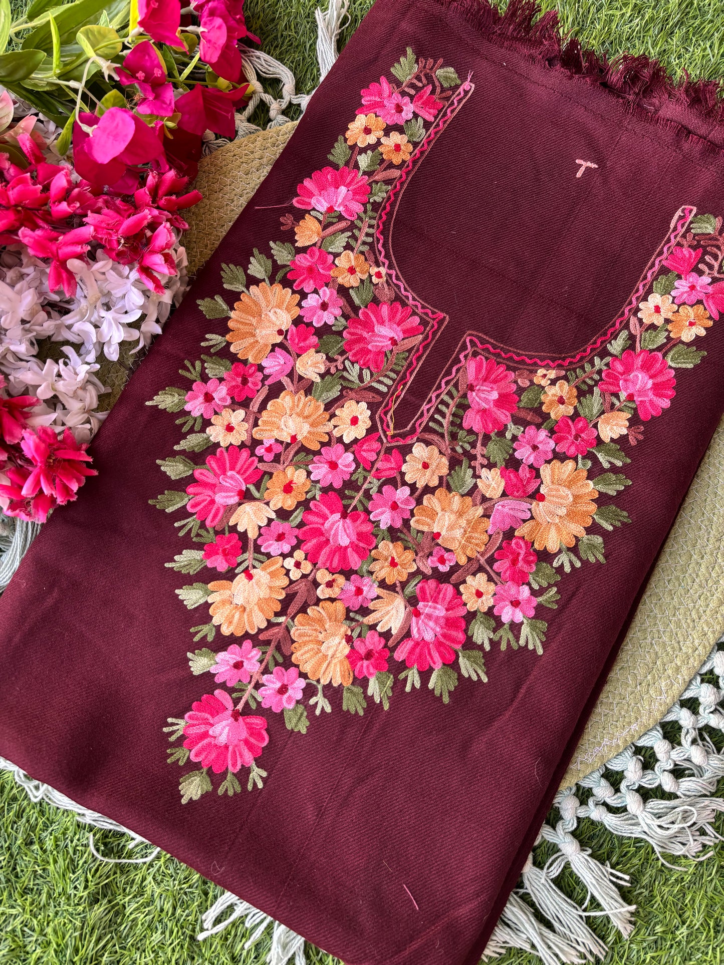 Coke Woollen Aari Embroidered 2pc suit 5mtr