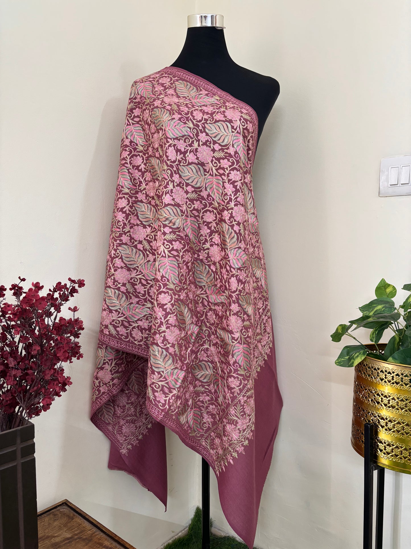 Onion Pink Chinaar Baag Kashmiri Stole