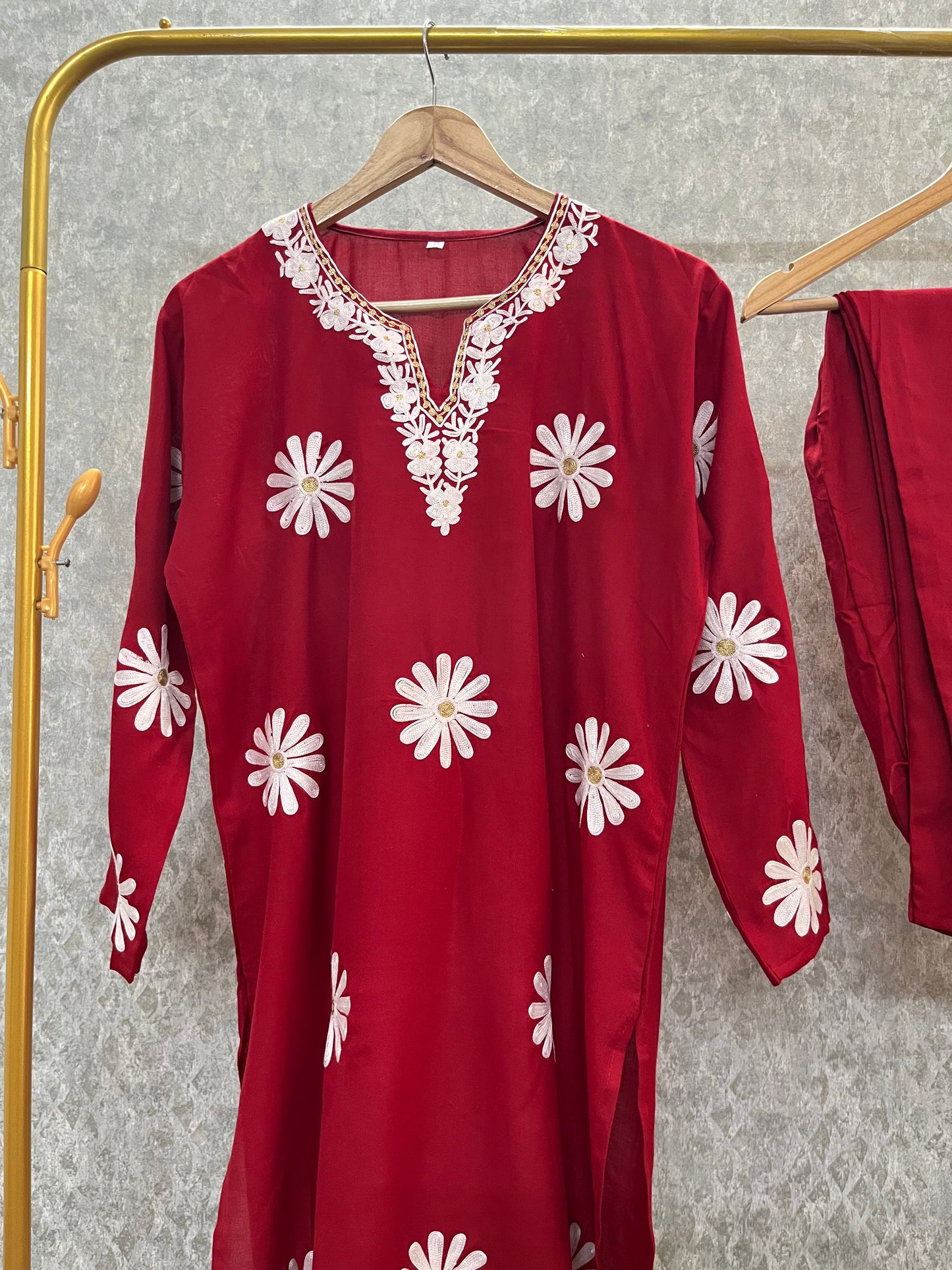 Maroon Cotton Cord Set Size(40)