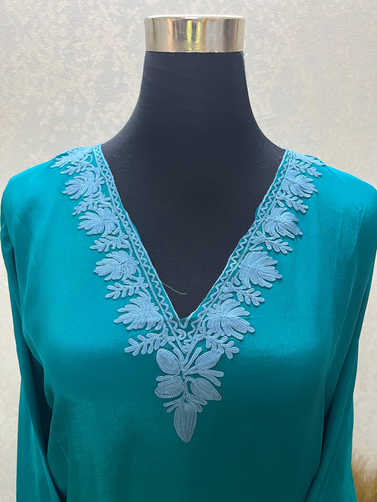Green Stitched Crape Cord Set (46)