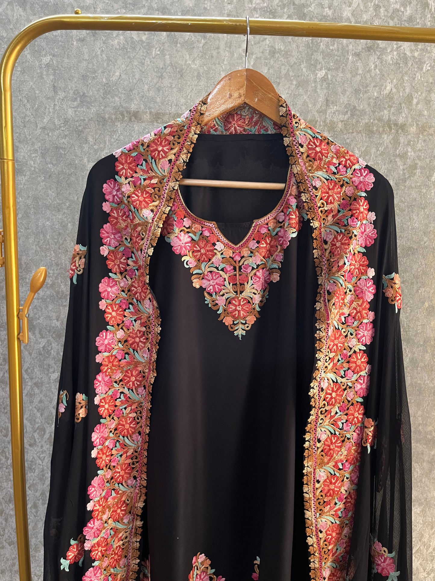 Black Cotton Stitched Co-ord Set with dupatta (44)
