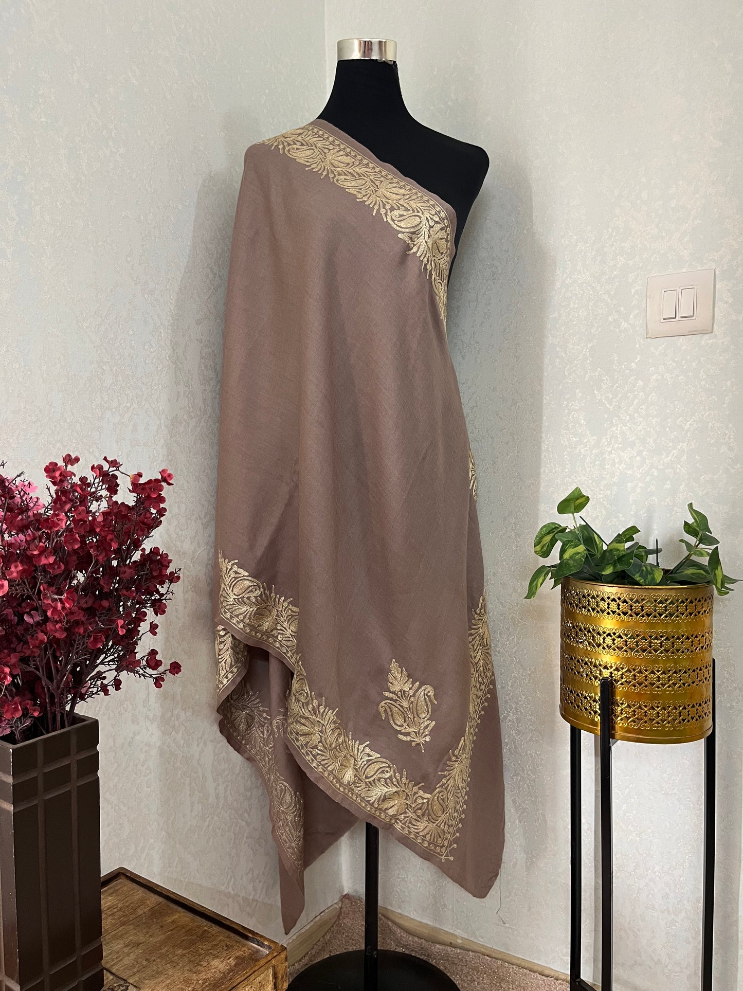 Being Semi Pashmina Tilla Embroidered stole