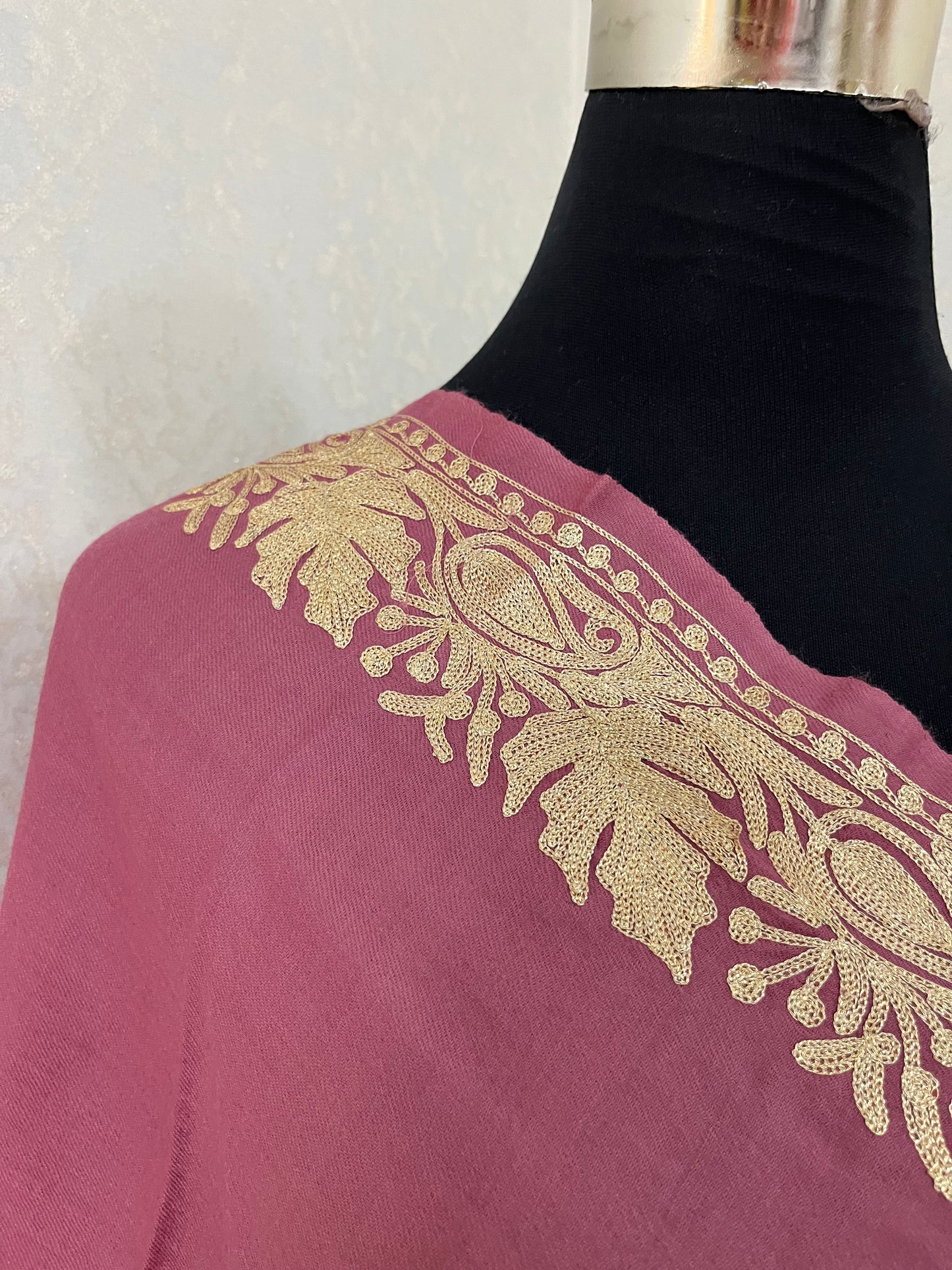 Pink Semi Pashmina Tilla stole