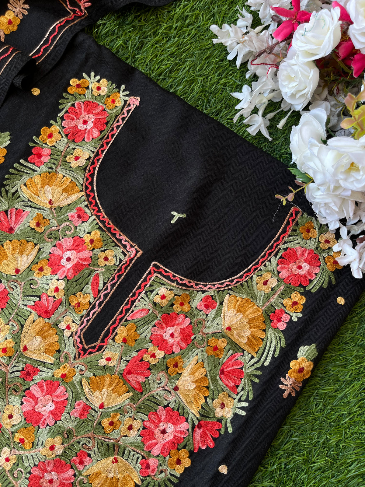 Black Woollen Aari Embroidered 3pc suit