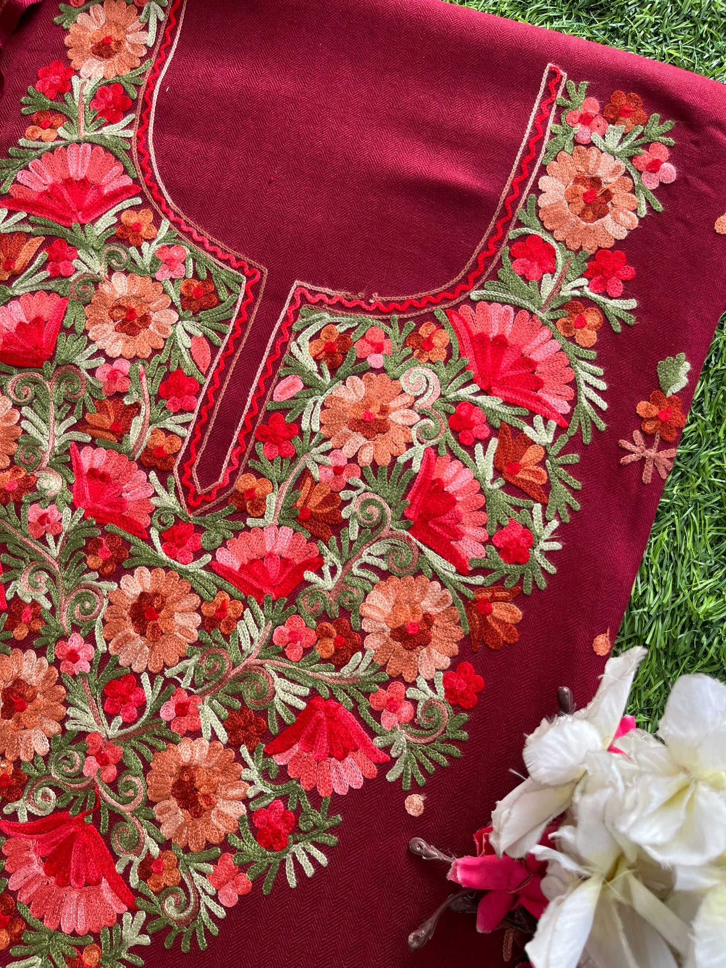 Coke Woollen Aari Embroidered 3pc suit