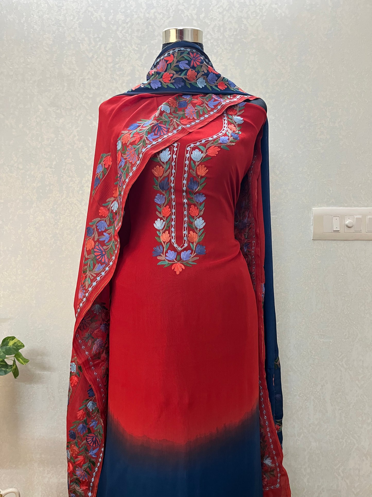 Luxury Pure Georgette Kashmiri Embroidered Suit