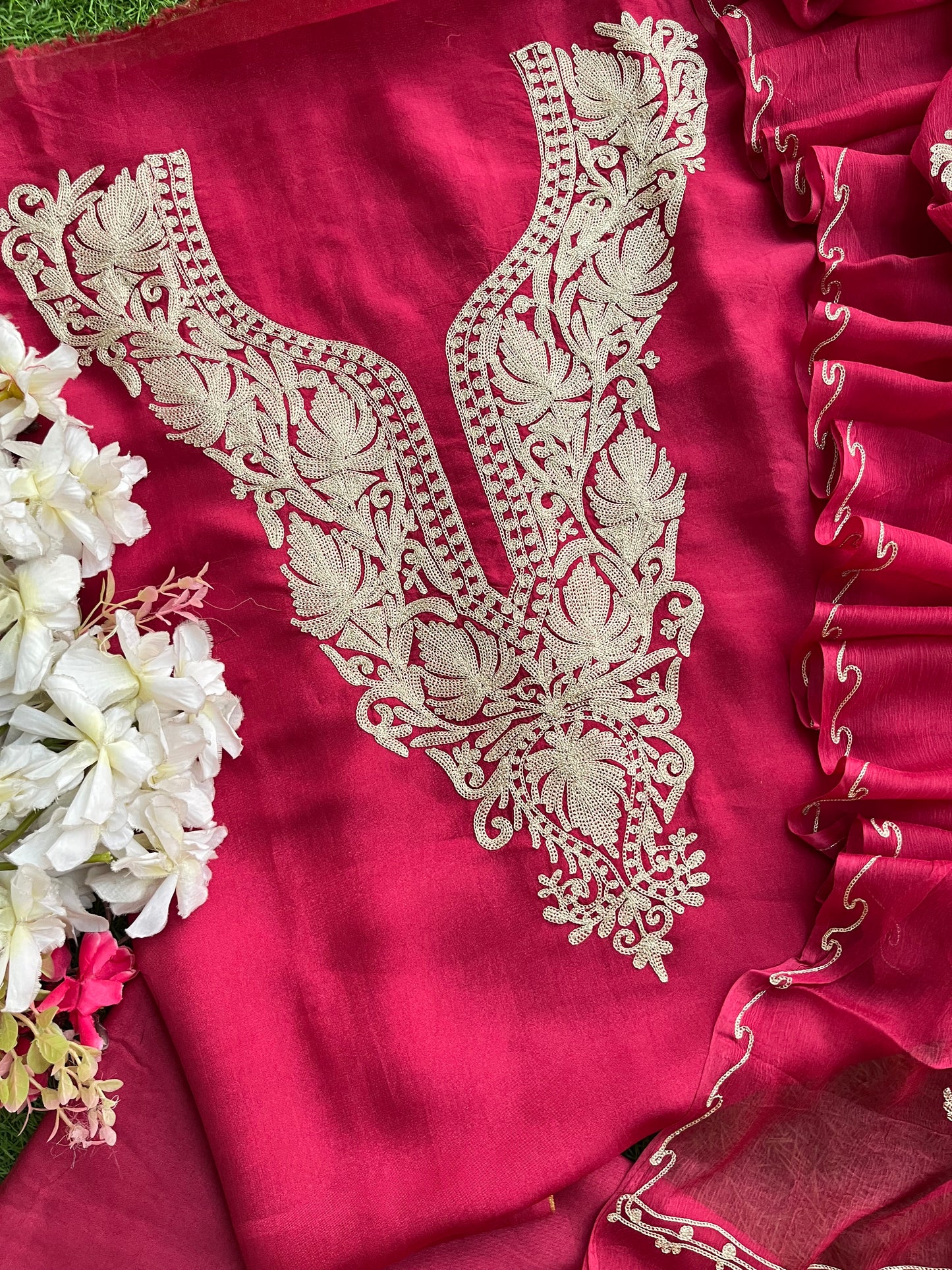 Blush Silk Tilla Kashmiri Suit