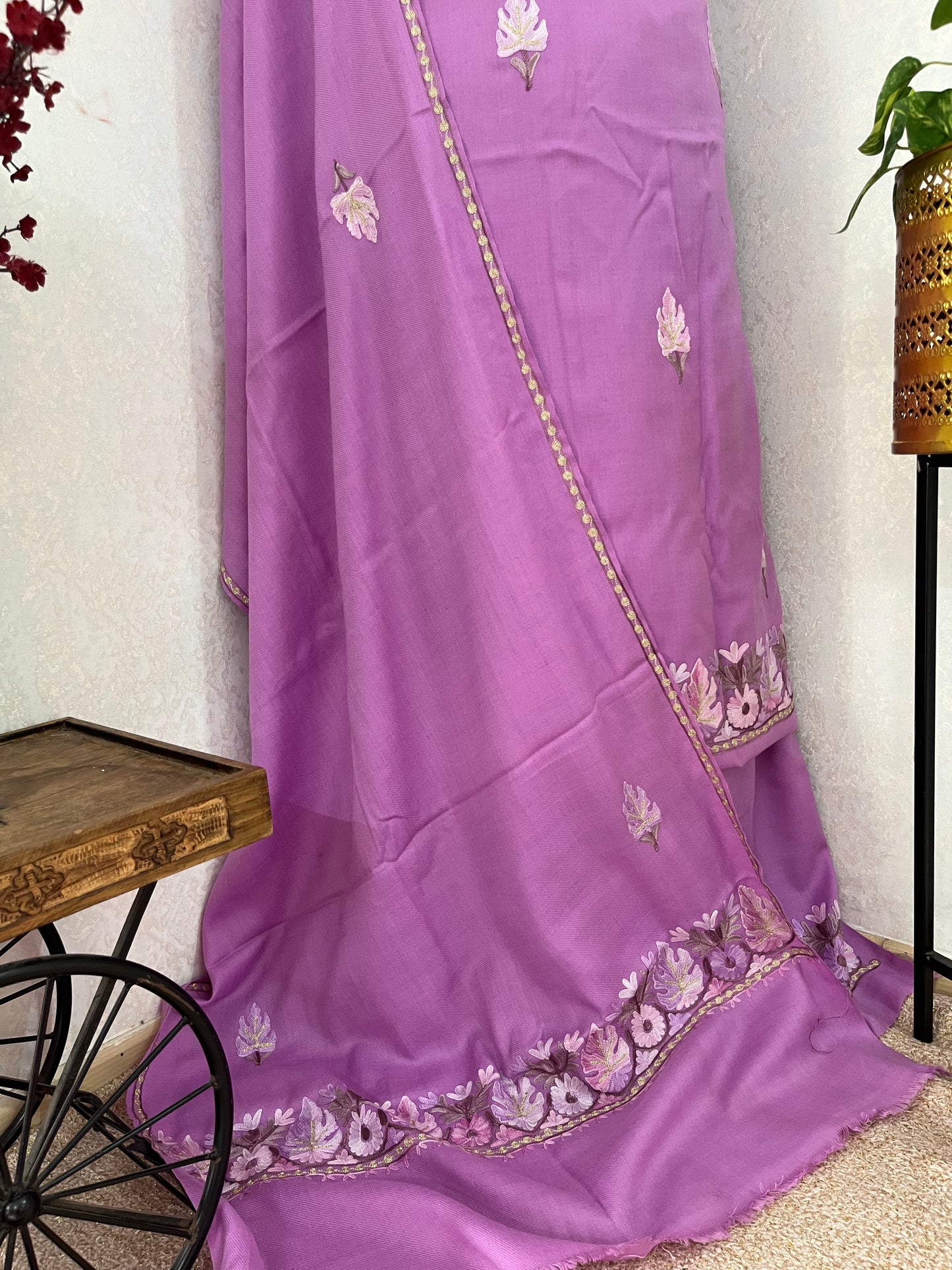 Lavender Fine Wool Kashmiri Suit