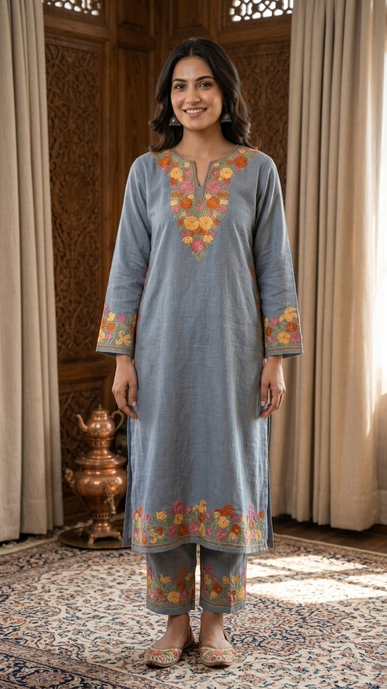 Grey Cotton Stitched Co-ord Set(XL/XXL)