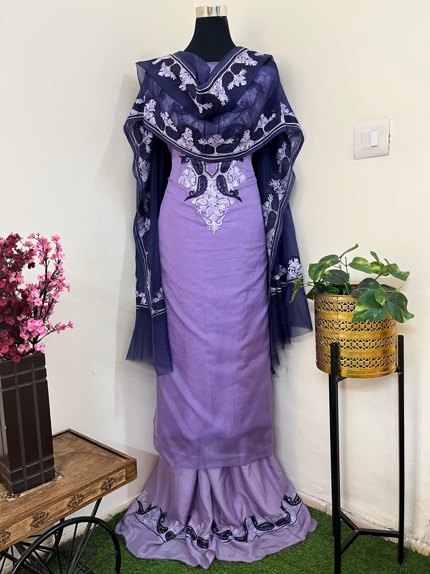 Lilac Soft Tissue Kashmiri Suit