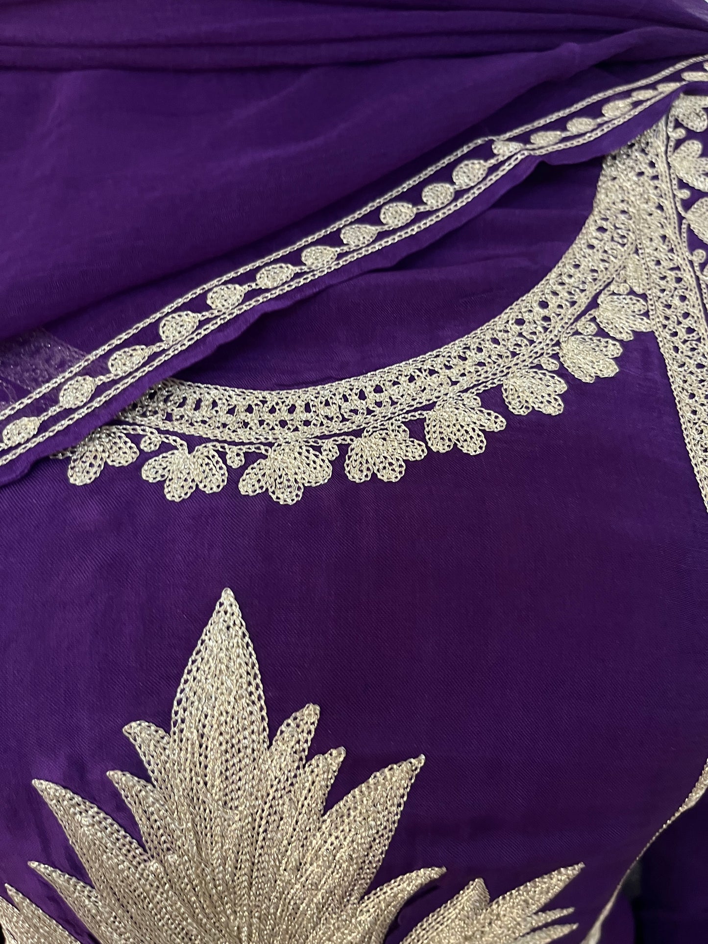 Dark purple Sanam Tilla Embroidered Suit material