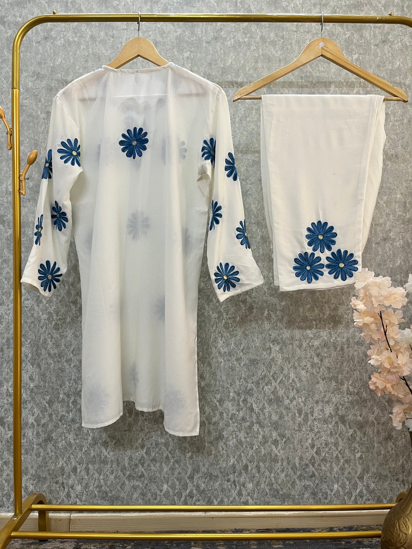 Off White Cotton Cord Set Size(42)