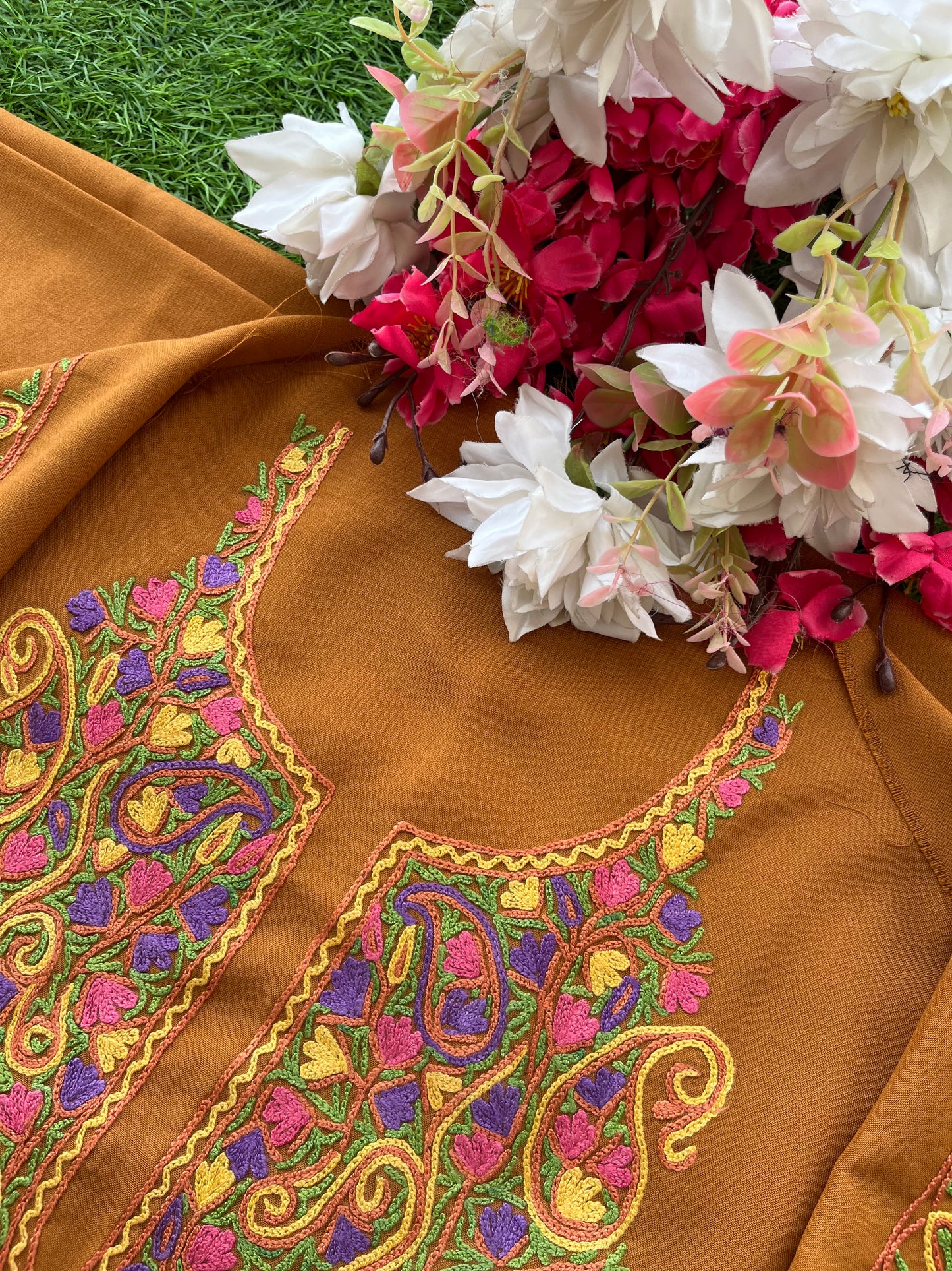 Mustard Cotton Cord Set (Hand Embroidered)