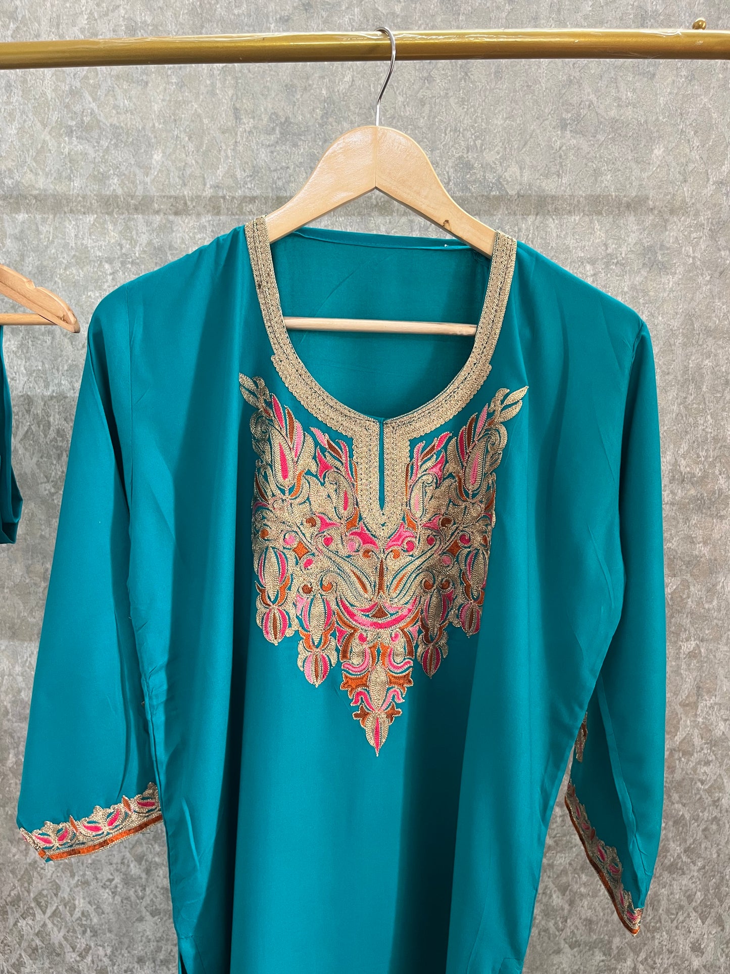 Firozi Cotton Stitched Co-ord Set( 44)