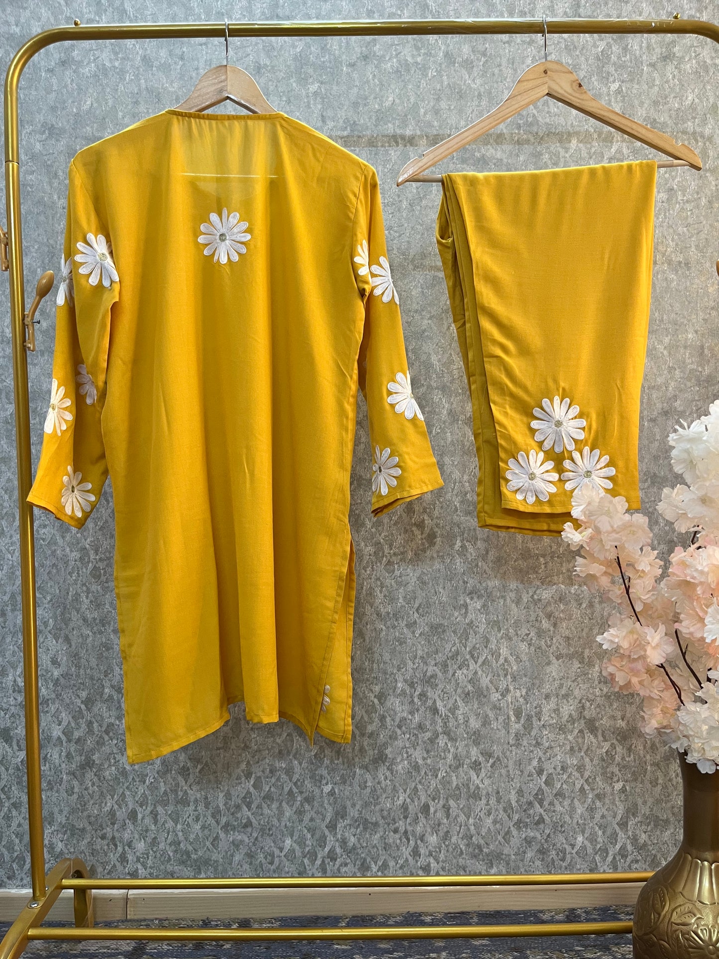 Yellow Cotton Cord Set Size(42)