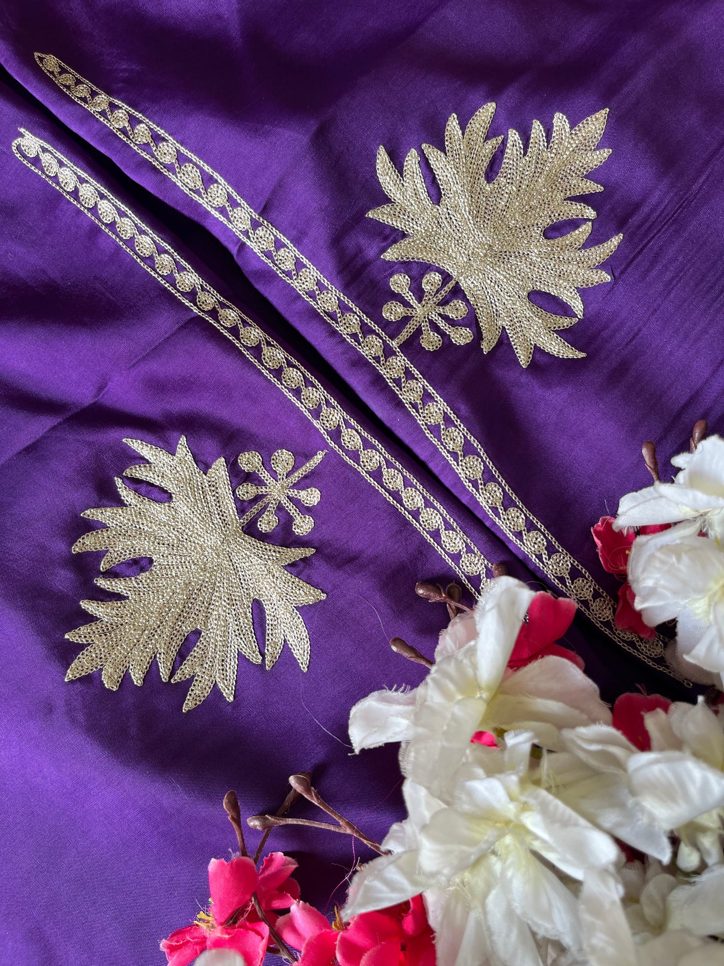 Dark purple Sanam Tilla Embroidered Suit material